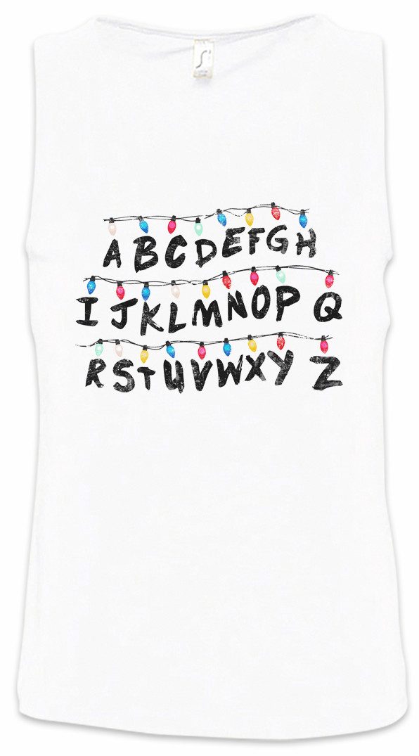 Tanktop Light Bulb Alert Ärmelloses T-Shirt Stranger Lights Alphabet Lichter