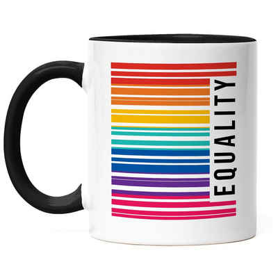 Hey!Print Tasse LGBT Equality Tasse Regenbogen Barcode LGBT Gay LGBTQ Pride Queer Homosexuell CSD Pride Week Geschenk
