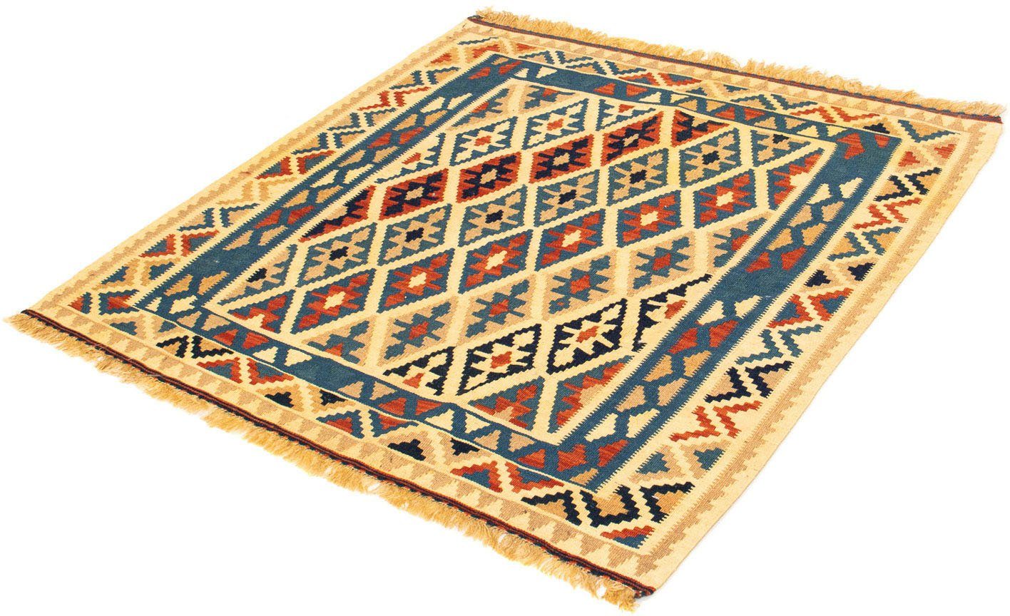 Wollteppich Kelim - Oriental quadratisch - 105 x 102 cm - mehrfarbig, morgenland, quadratisch, Höhe: 6 mm, Wohnzimmer, Einzelstück | Kurzflor-Teppiche