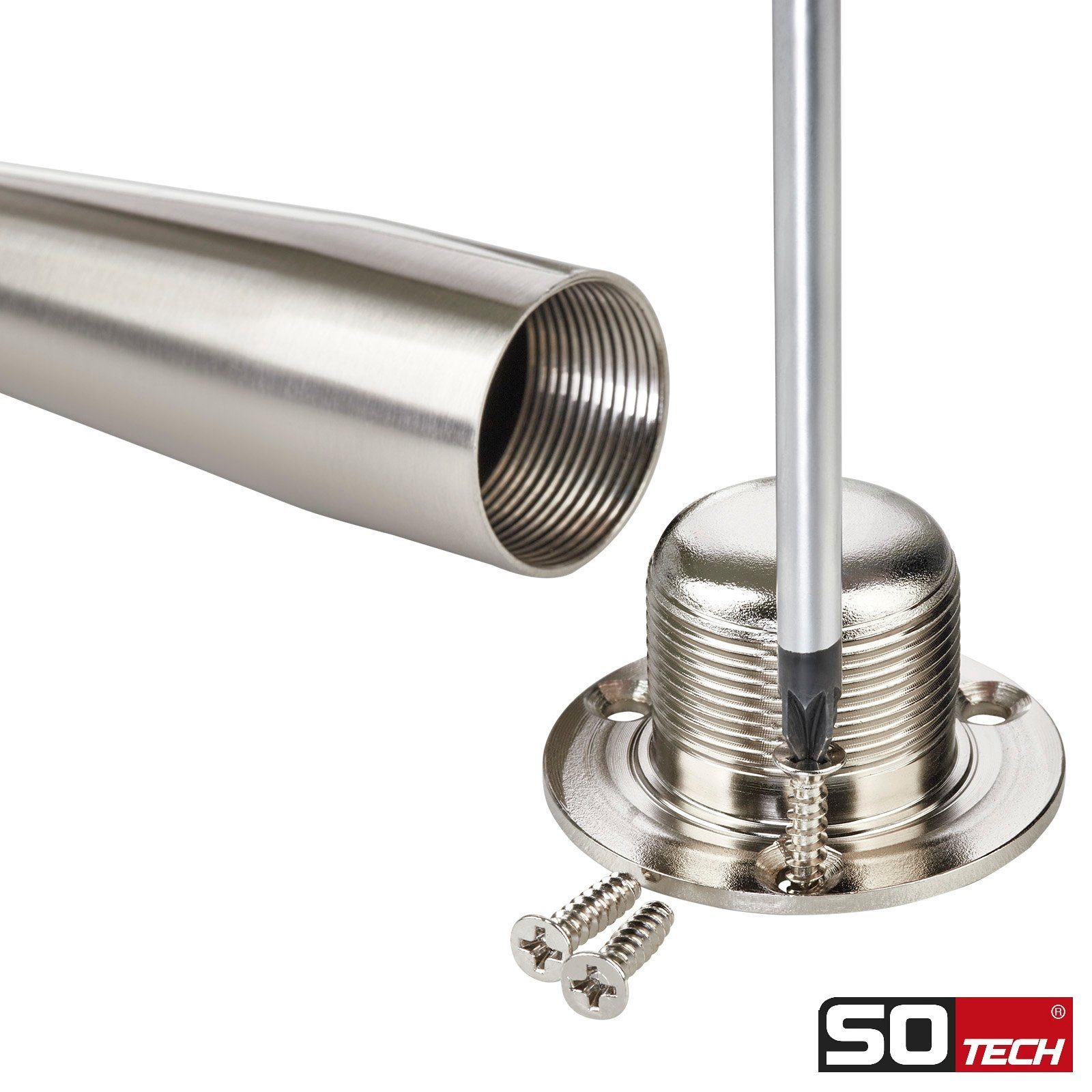 SO-TECH® Möbelfuß FOX-TROT höhenverstellbar um max. 12 mm, (Spar-Set, 4-St), Höhe 80 mm Edelstahloptik – Bild 3 von 5