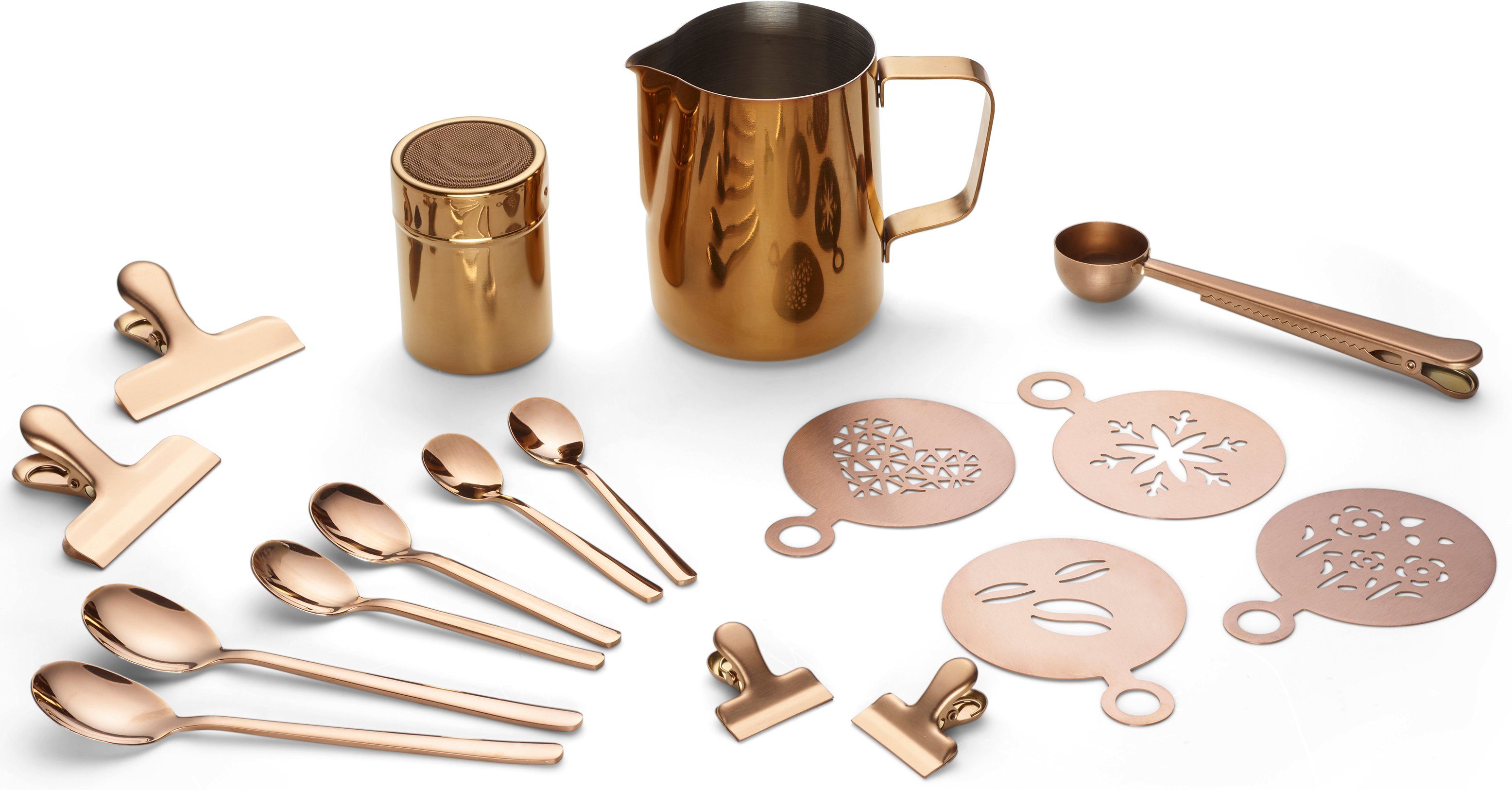 ECHTWERK Barista-Set, Kaffeezubehör-Set, ideal für Cappuccino oder Latte Macchiato, 23-tlg.