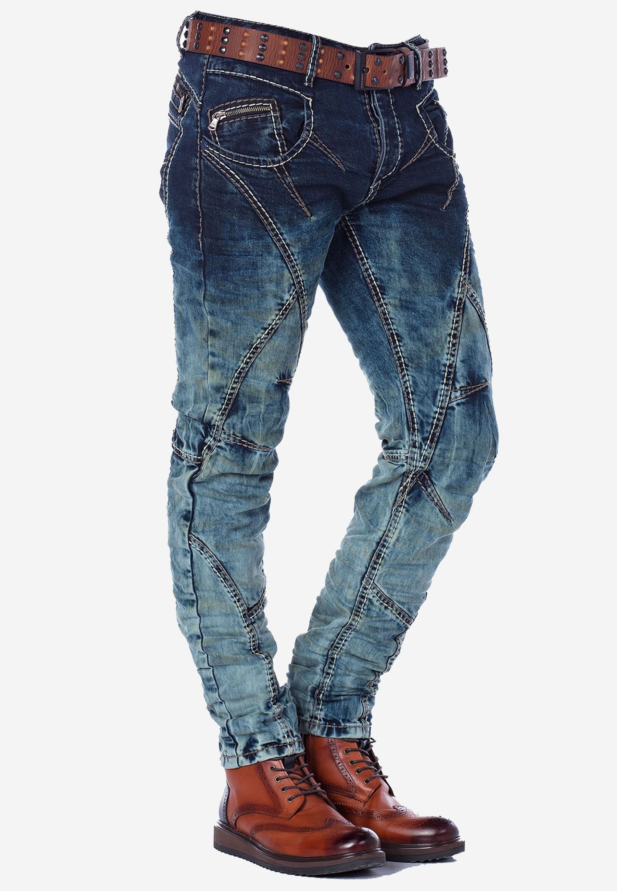 mit Cipo Slim-fit-Jeans Waschung einzigartiger & Baxx
