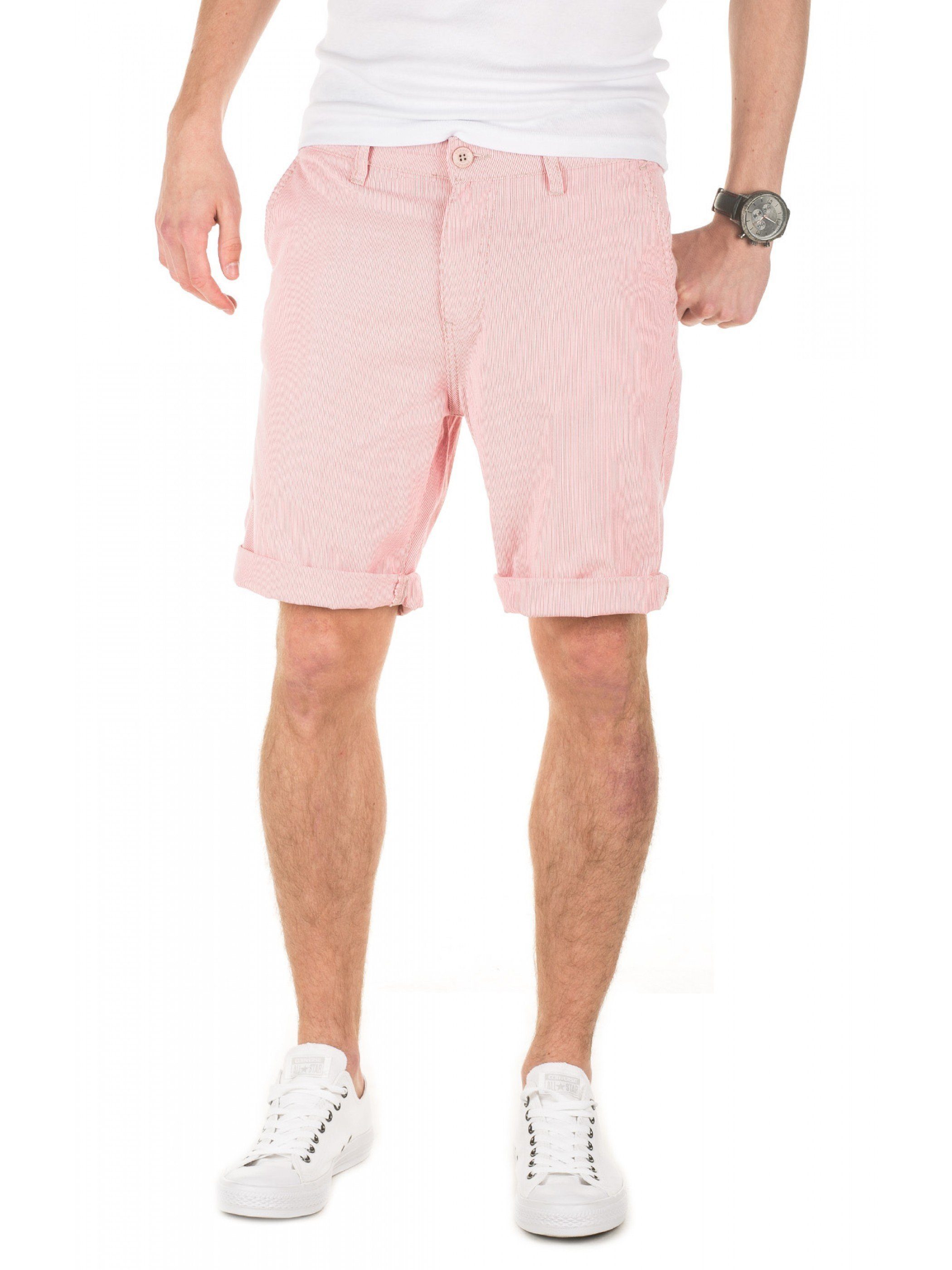 Yazubi Shorts Chino Shorts Edward Herren Chinoshorts mit Stretchanteil Rot (birdal rose 151611)