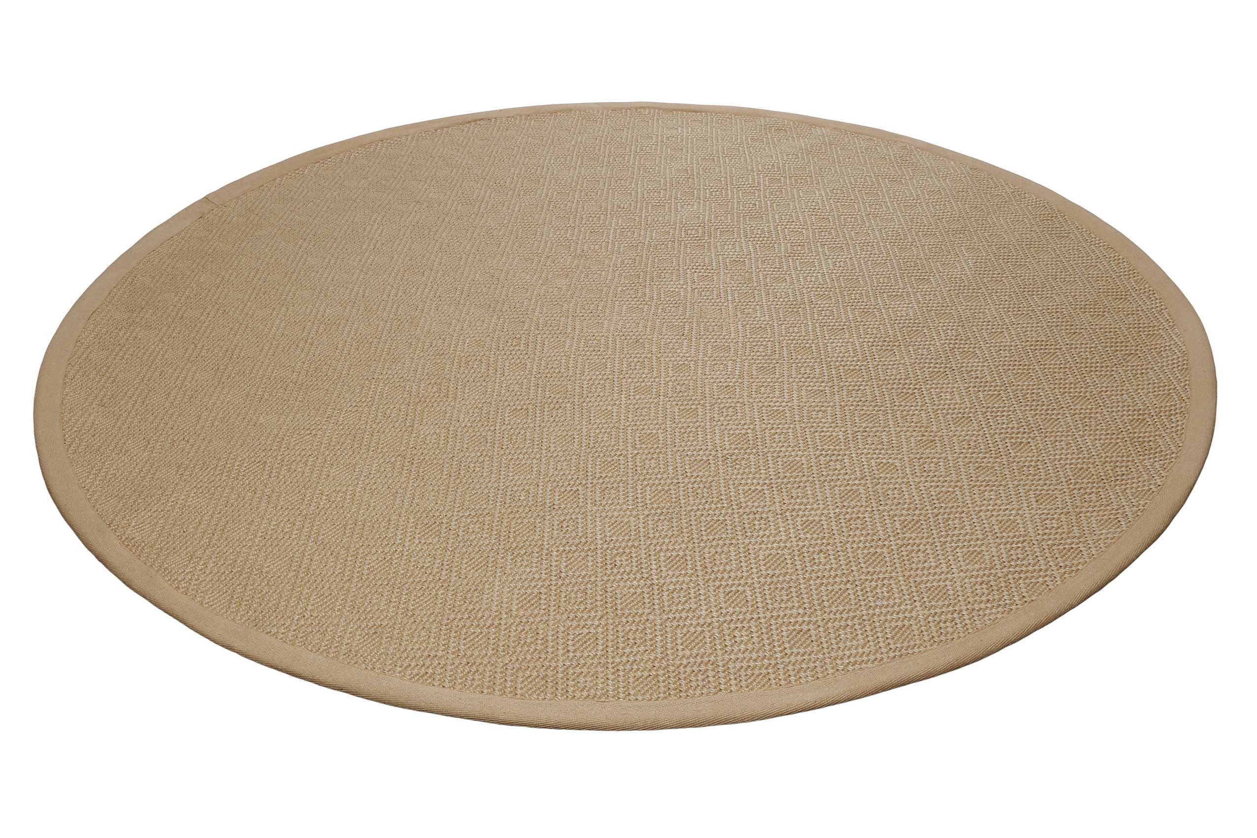 Wecon home Teppich Hugo two, rund, Höhe: 8 mm, Naturfaser, Jute, Sisal-Optik, modern, pflegeleicht, Wohnzimmer, Raute