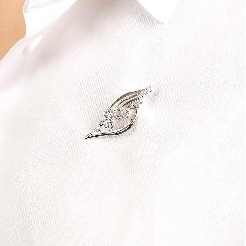 Secretforyou Anstecknadel Brosche Anstecknadel 925 Silber Zirkonia Steine E günstig online kaufen