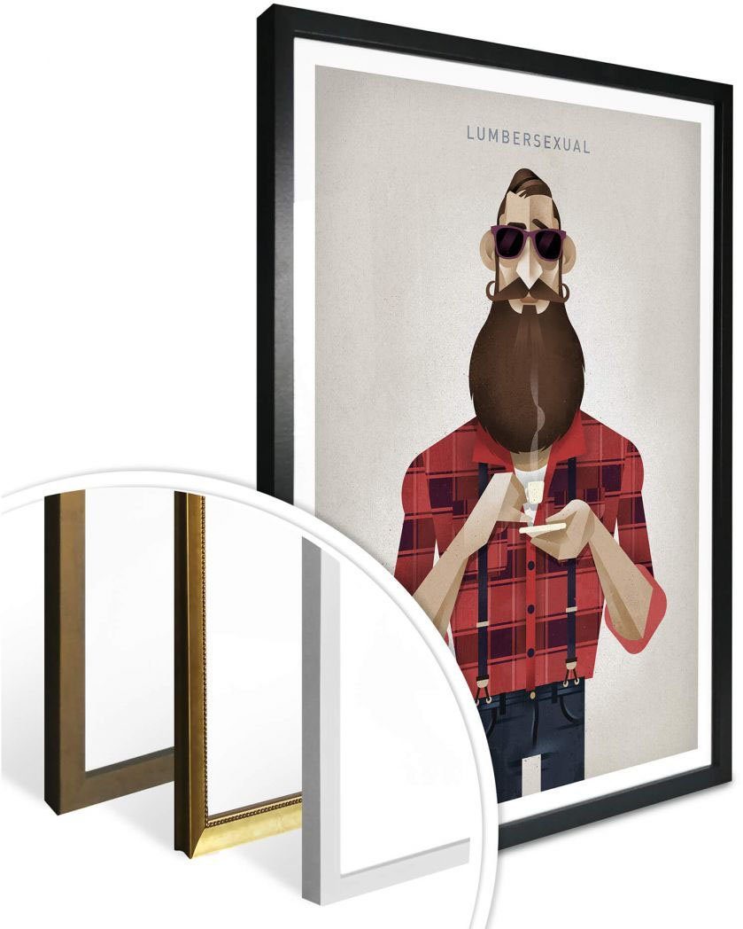 Wall-Art Poster Lumbersexual, Schriftzug (1 Bild, St), Wandbild, Wandposter Poster