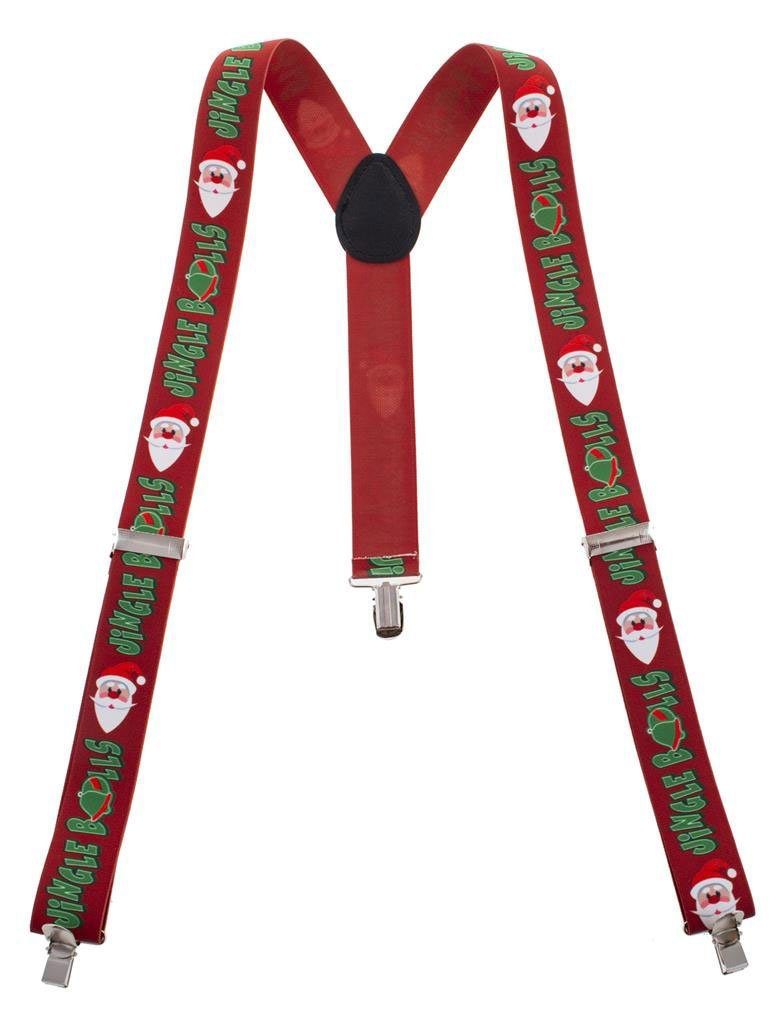 Karneval-Klamotten Kostüm Hosenträger Weihnachten Nikolaus Jingle Bells, für Weihnachtsfeier