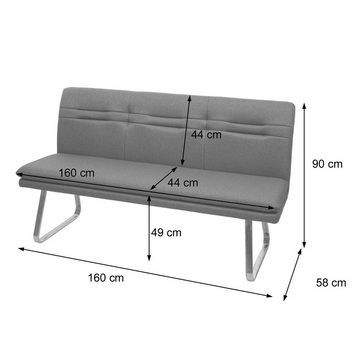 MCW Essgruppe MCW-H70-E, (Set, 5-tlg., 4 Stühle, 1 Tisch, 1 Bank), Bequeme Formgebung, Stabiles Gestell