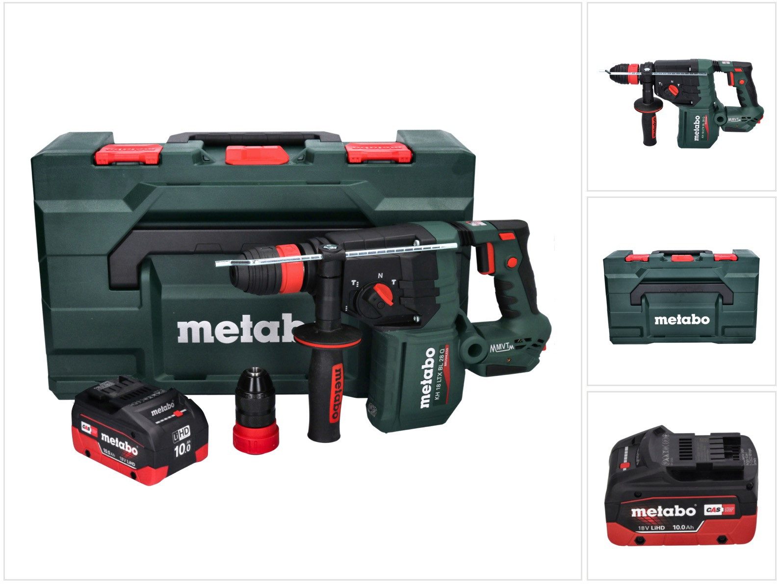 metabo Akku-Bohrhammer KH 18 LTX BL 28 Q Akku Bohrhammer 18 V 3 J SDS plus Brushless + 1x
