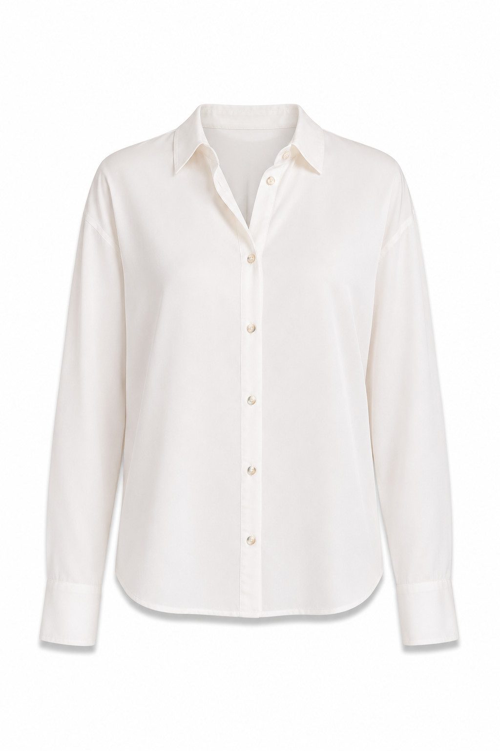 Hemdbluse Cheyame Plain Bluse - Bluse Damen - Hemdbluse - weiße Bluse