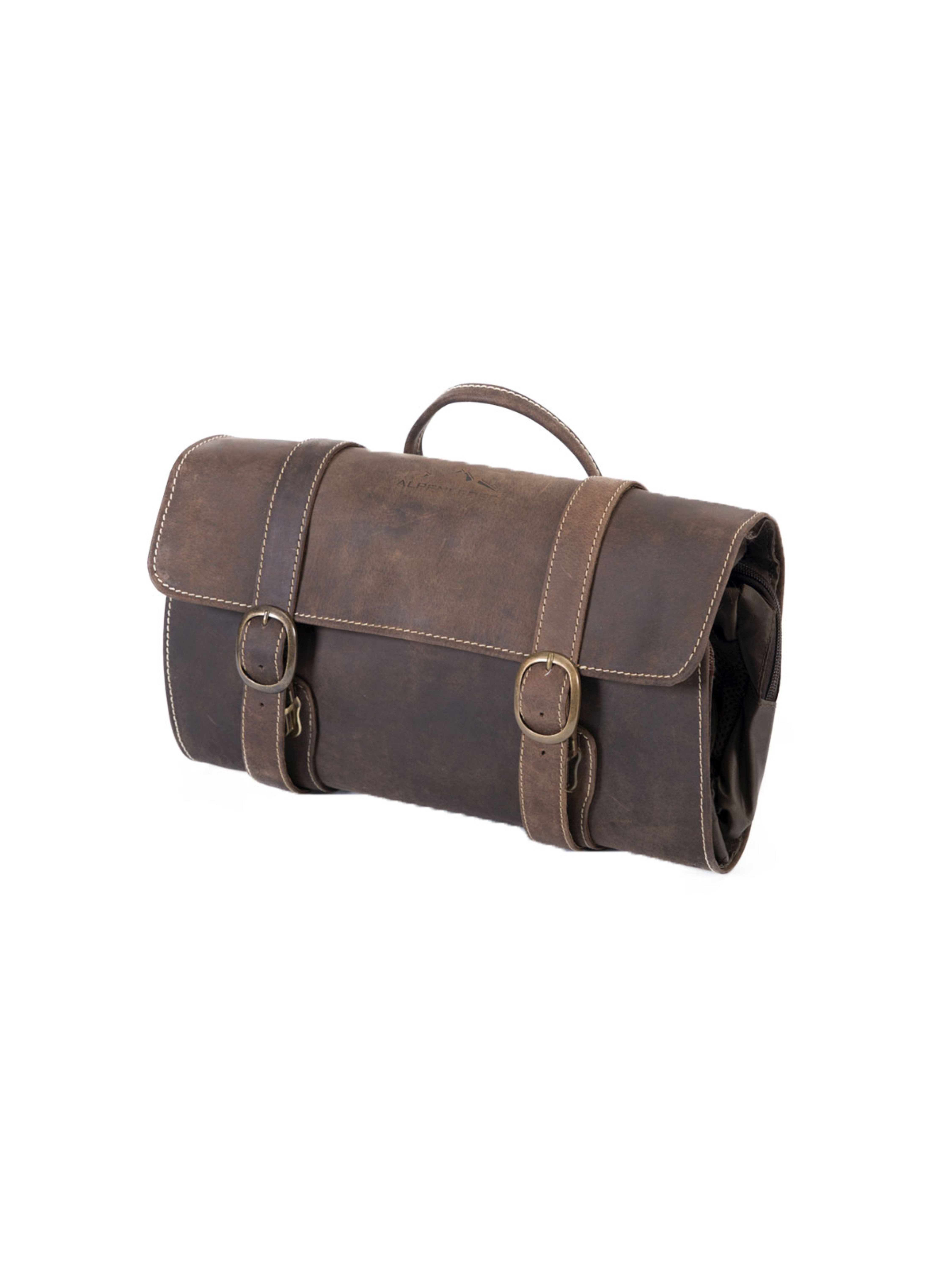 Scippis Kulturbeutel VANITY BAG CHICAGO – Edler Kulturbeutel aus geöltem Nubukleder