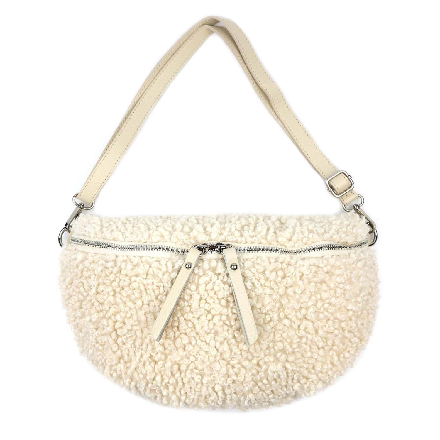 AMXNX Bauchtasche Damen Plüsch Tasche Gürteltasche Herren Crossbody Bag Handytasche Winter Umhängetasche Mode Hüfttasche Mit Verstellbarem Riemen