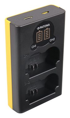 Patona 2 Akku + USB-C Ladegerät für die Fujifilm XT4 X-T4 Kamera-Akku NP-W235 2250 mAh, Dual Ladegerät mit USB-C Anschluss