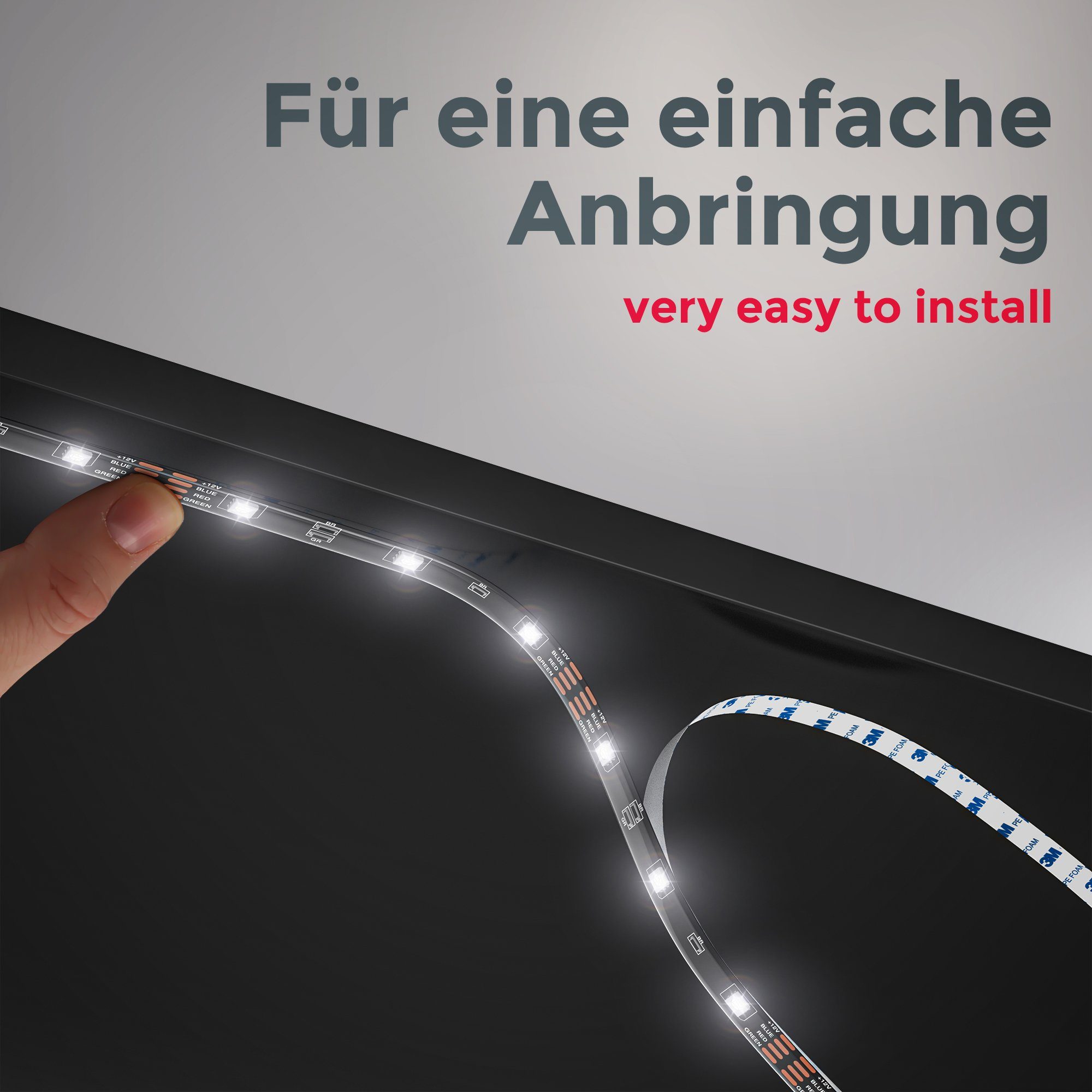 B.K.Licht Appsteuerung Smart LED Stripe/Band WiFi LED-Streifen, Home inkl. USB 2m