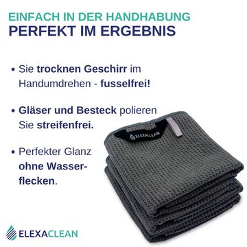 ELEXACLEAN Geschirrtuch Mikrofaser Küchentücher, (Set, 3-tlg., 68x42 cm), streifenfrei, fusselfrei, besonders saugfähig