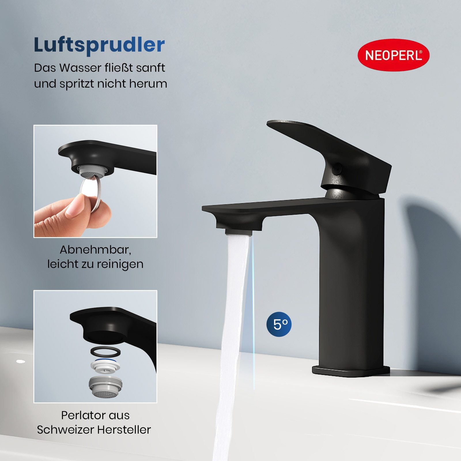 EMKE Waschtischarmatur Kurz Waschtischarmatur Messing Mischbatterie,Armatur günstig online kaufen