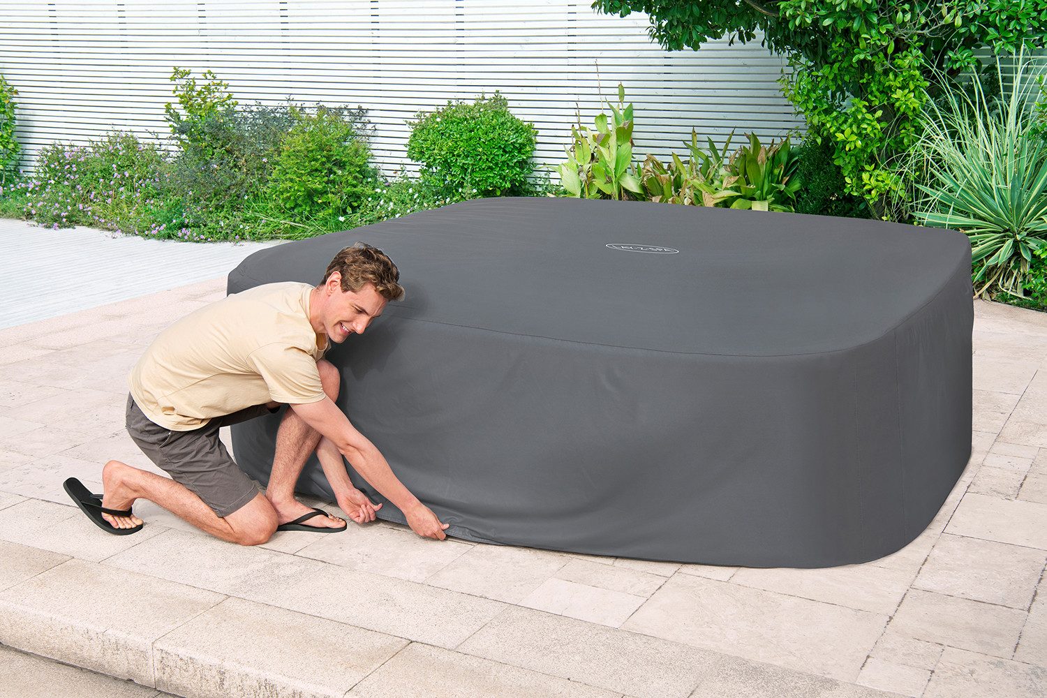 Bestway Pool-Abdeckplane LAY-Z-SPA® Xtras EnergySense® Plus (Packung, 1-St., Für eckige Whirlpools bis 230 x 230 x 71 cm), Erhöht die Energieeffizienz um bis zu 40 %