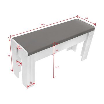 Flieks Essbank (1-St), Sitzbank Polsterbank Kunstleder Esszimmerstühle, Breite 98,5cm