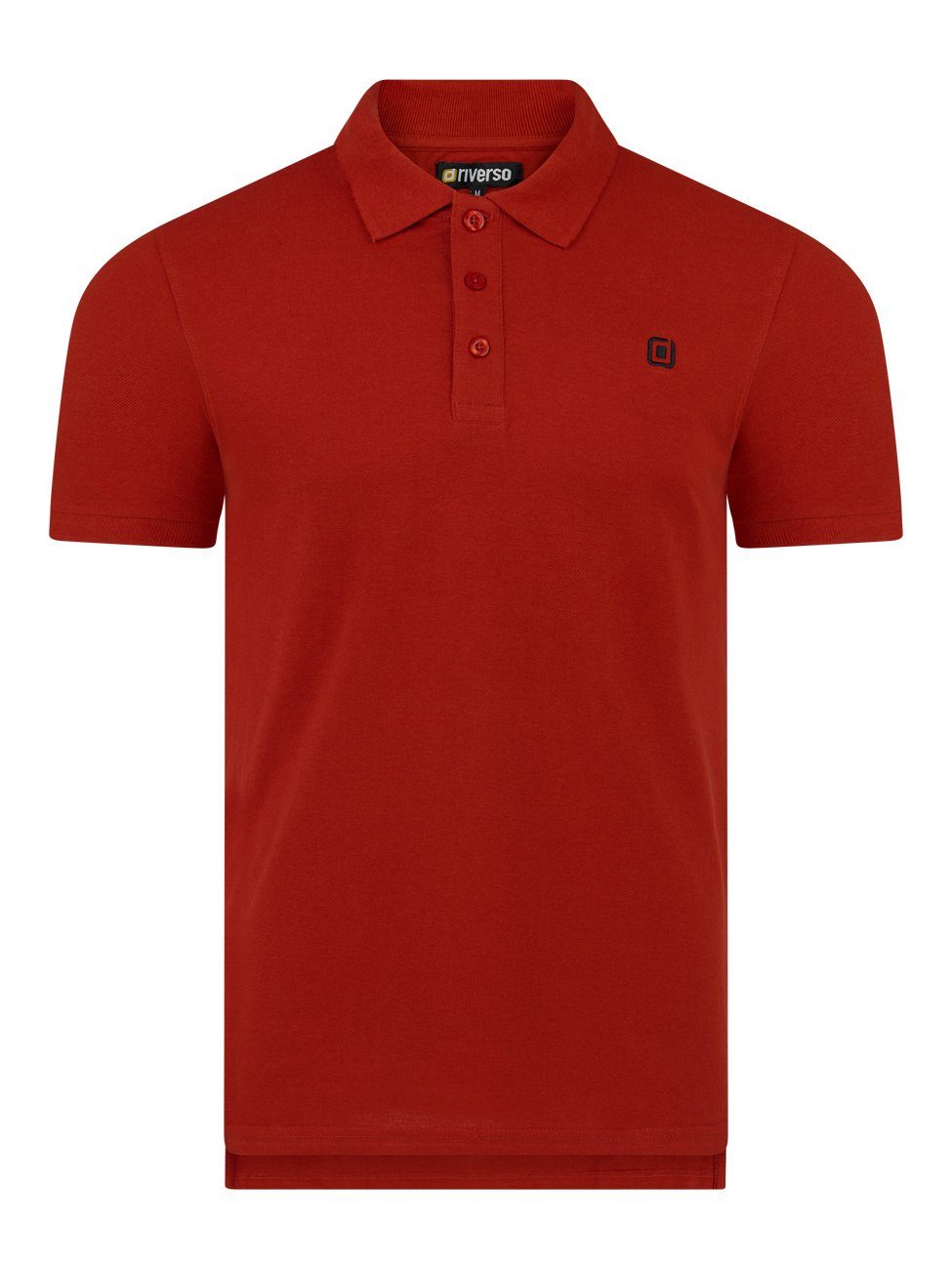 riverso Poloshirt Herren Polohemd RIVJohn Regular Fit (1-tlg) Basic Hemd aus 100% Baumwolle Rusty Ochre Red