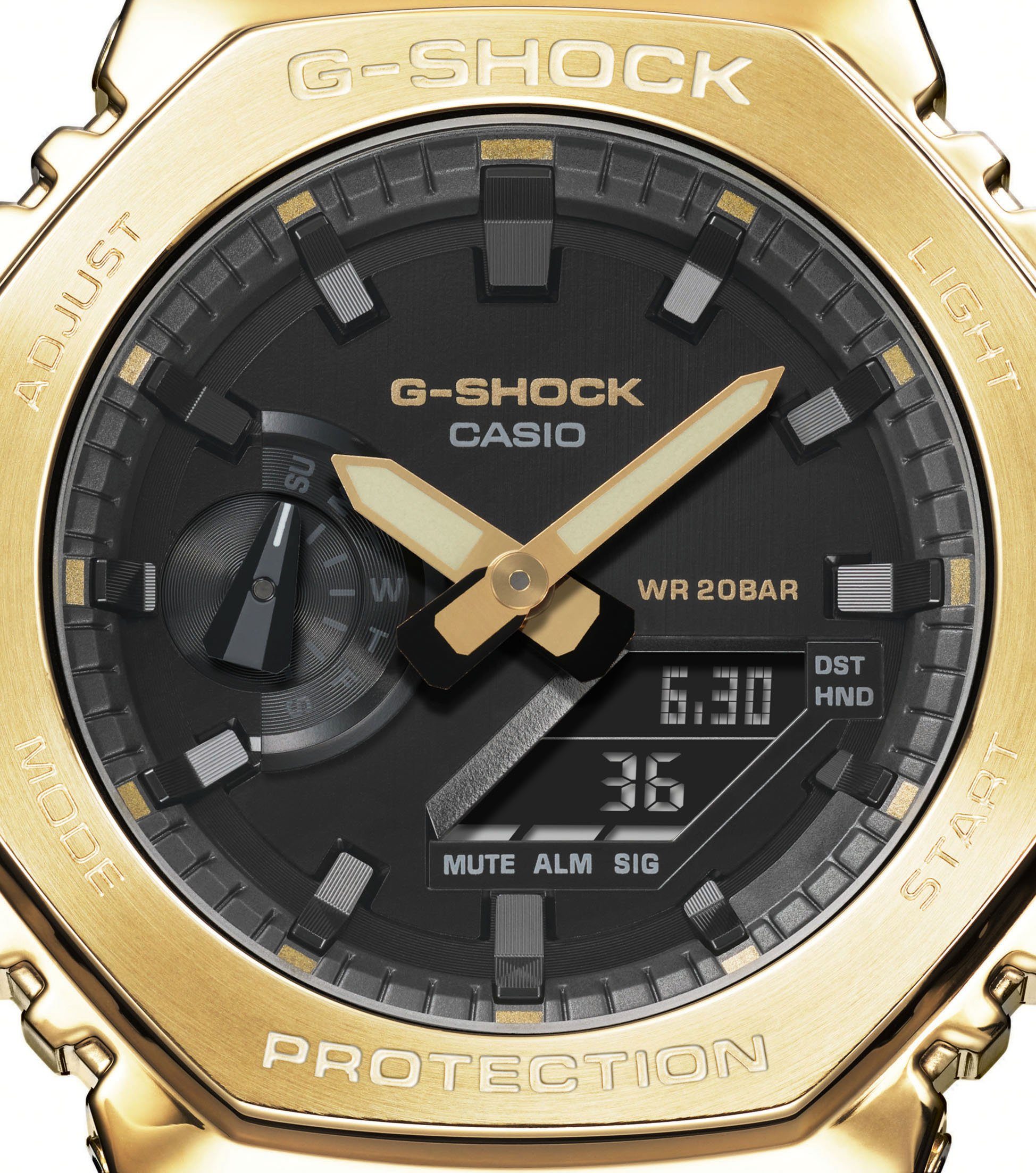 CASIO G-SHOCK Chronograph GM-2100G-1A9ER, Quarzuhr,Armbanduhr,Herrenuhr,digital, bis 20 bar wasserd.Resinarmband