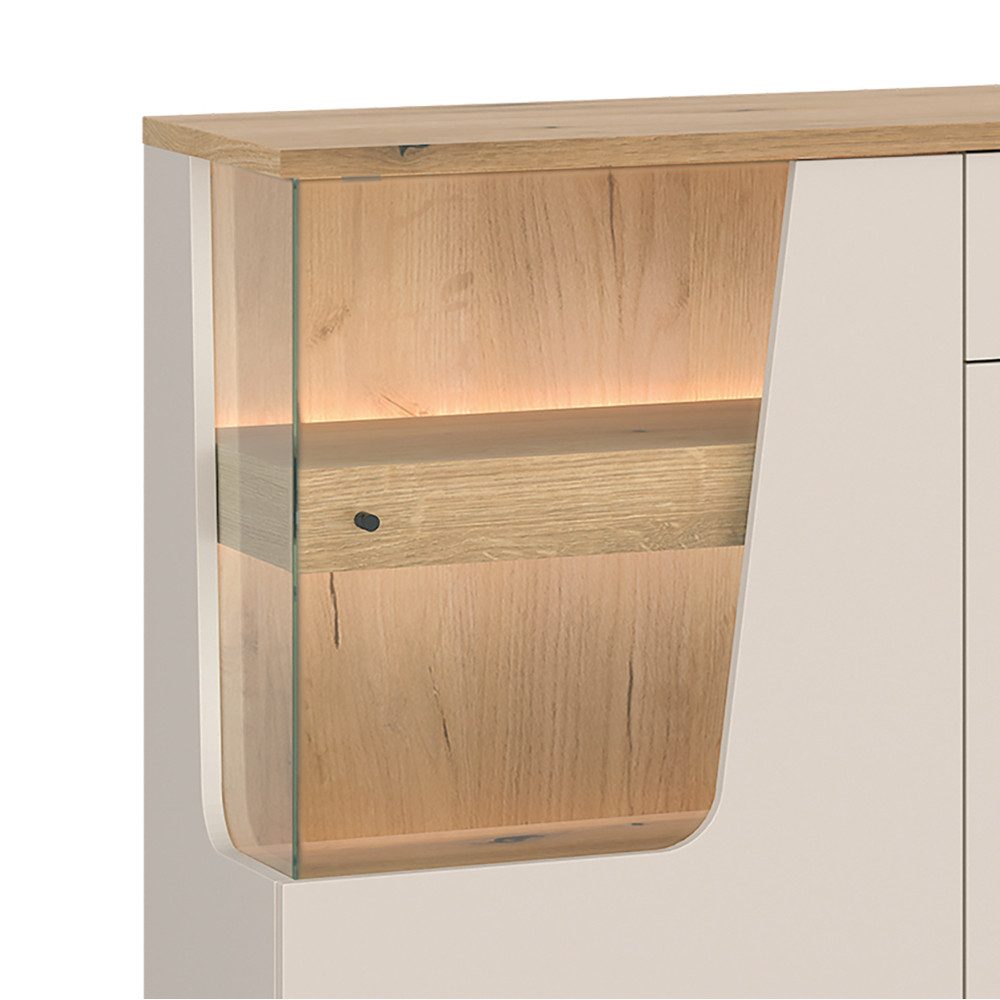 Lomadox Sideboard CARMONA-129, 190 cm breit in Kaschmir & Eiche, 4 Türen & günstig online kaufen