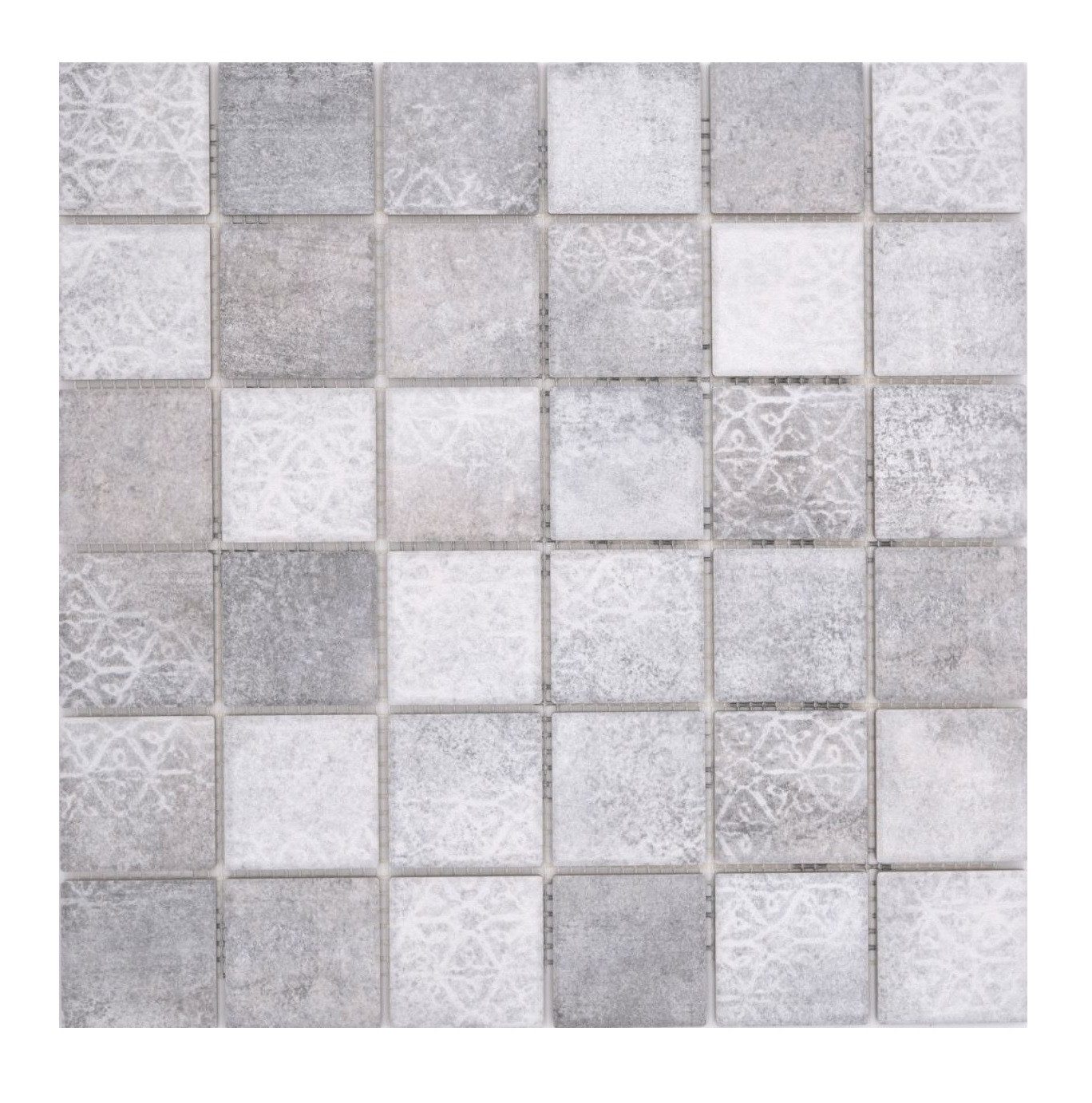 Mosani Bodenfliese Mosaik Keramik Steinzeug zement-mix matt Zementoptik Küche Bad