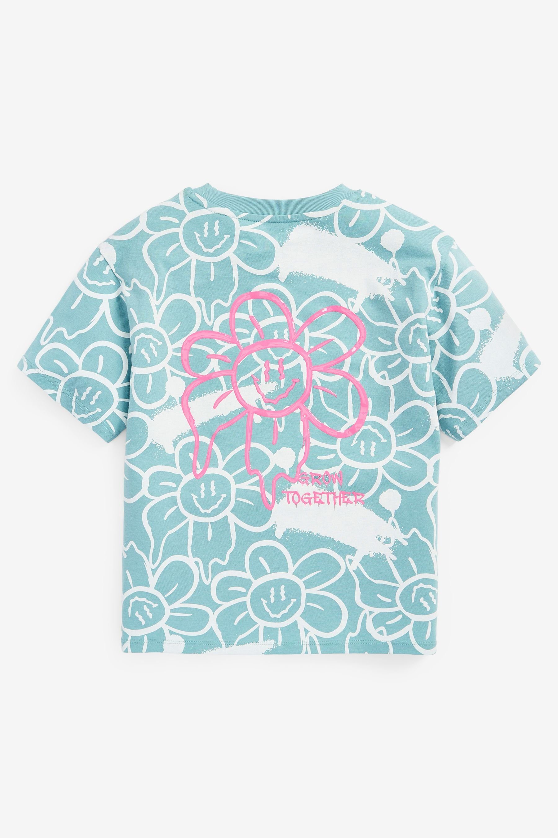 Kinder Shirts Next T-Shirt T-Shirt mit Graffiti-Blumen-Print