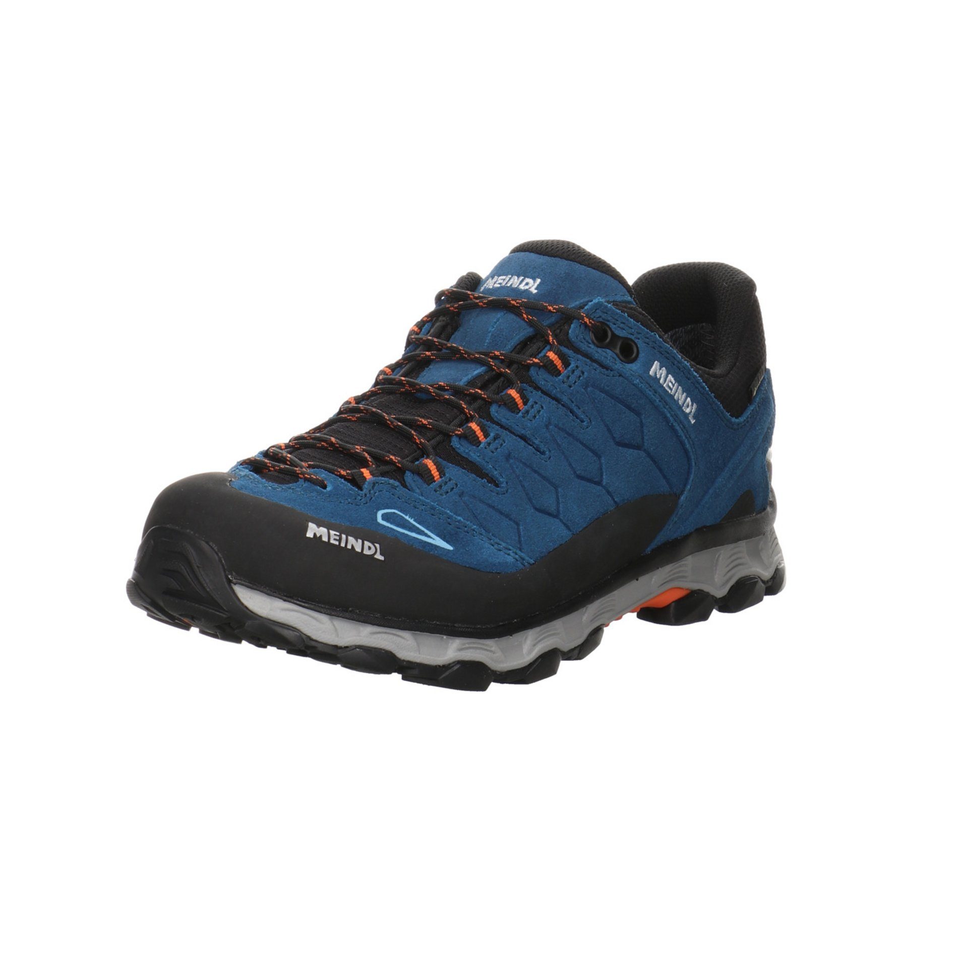 Meindl Herren Outdoor Schuhe Lite Trail GTX Outdoorschuh Outdoorschuh Leder-/Textilkombination blau/orange