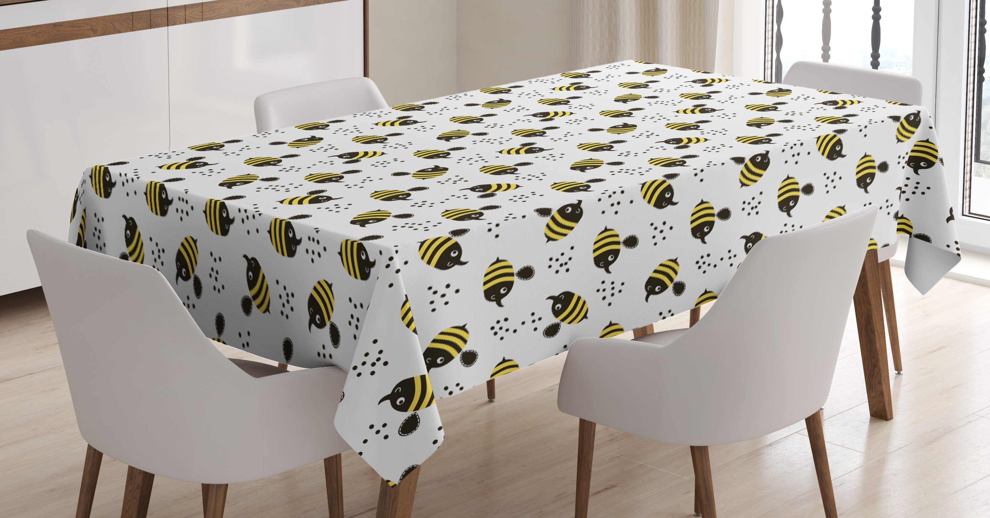 Klare Tischdecke Childish Honig-Bienen Waschbar Bereich Farben, Cartoon den Abakuhaus Für Außen Farbfest Biene geeignet