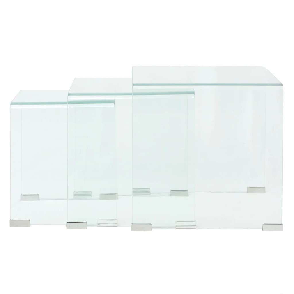 tinkaro Beistelltische Glas Beistelltisch Transparent LEONORE