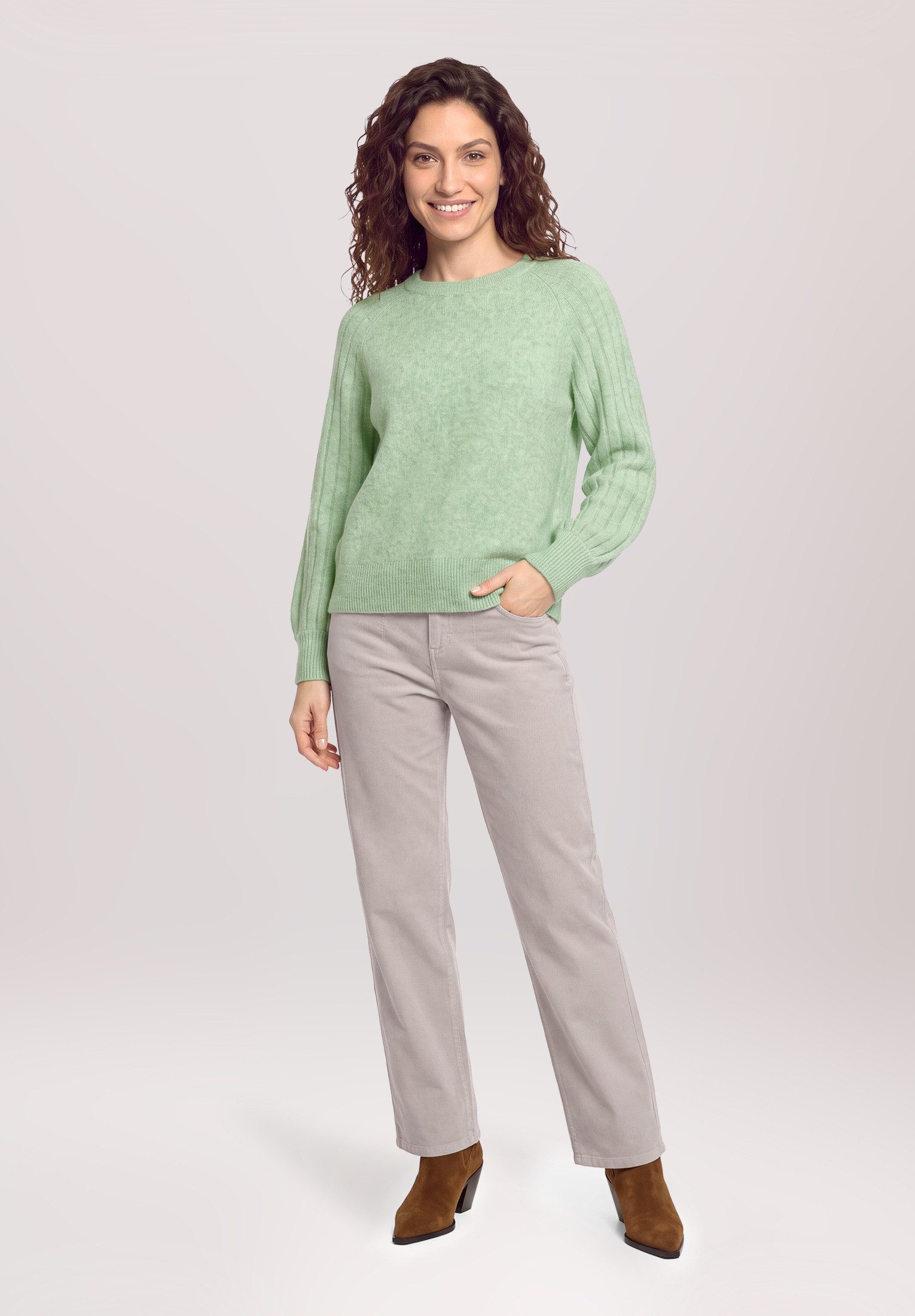 Cartoon Strickpullover Damen mit Rundhalsausschnitt (1-tlg)
