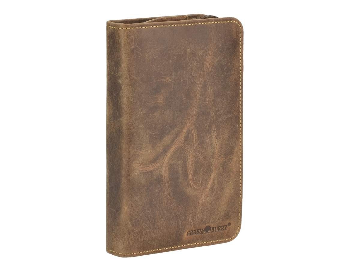 Greenburry Schreibgeräteetui Vintage, Stifteetui, Federmappe, 9 Stiftschlaufen, Antikleder braun
