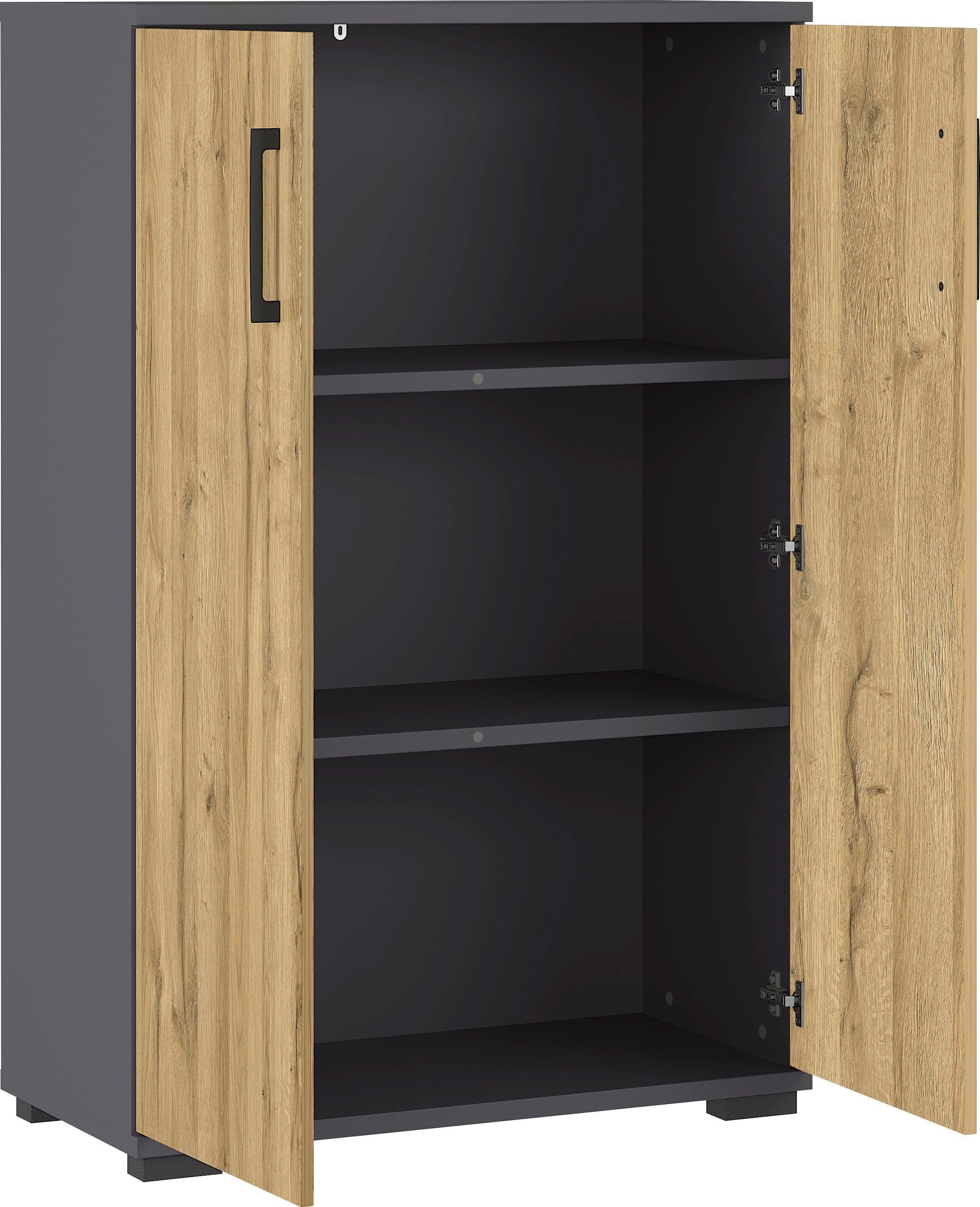 Graphit/Grandson-Eiche-Nb. 2.0 Aktenschrank | GERMANIA Graphit Profi