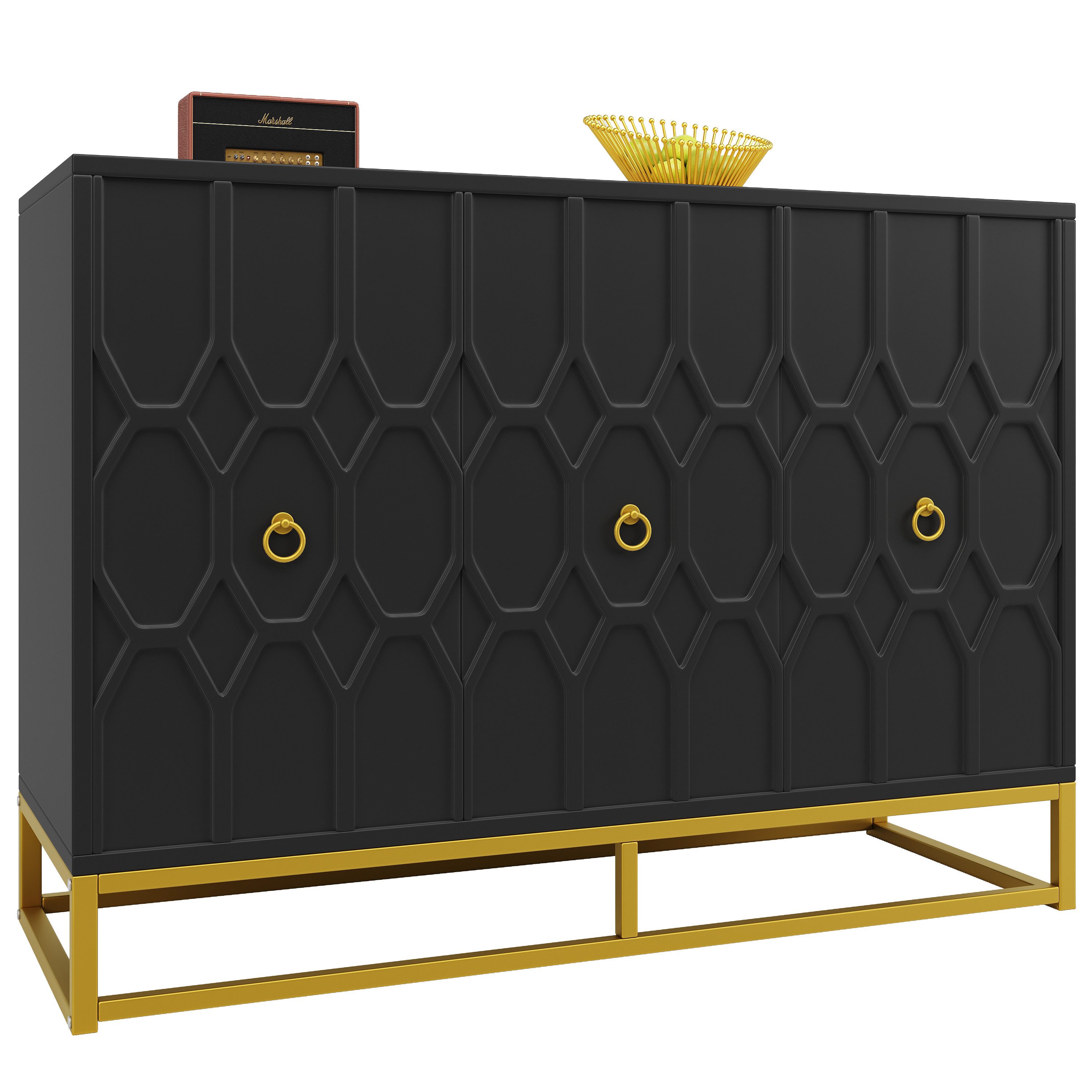 HAUSS SPOLE Sideboard 120×40×85cm mit Eisenrahmenbeinen günstig online kaufen