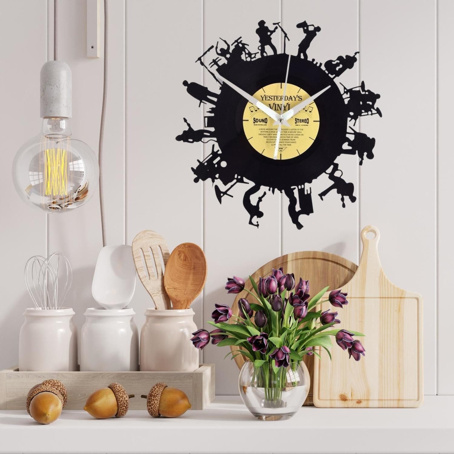 Yesterday's Vinyl Wanduhr Musik Band Vinyl günstig online kaufen