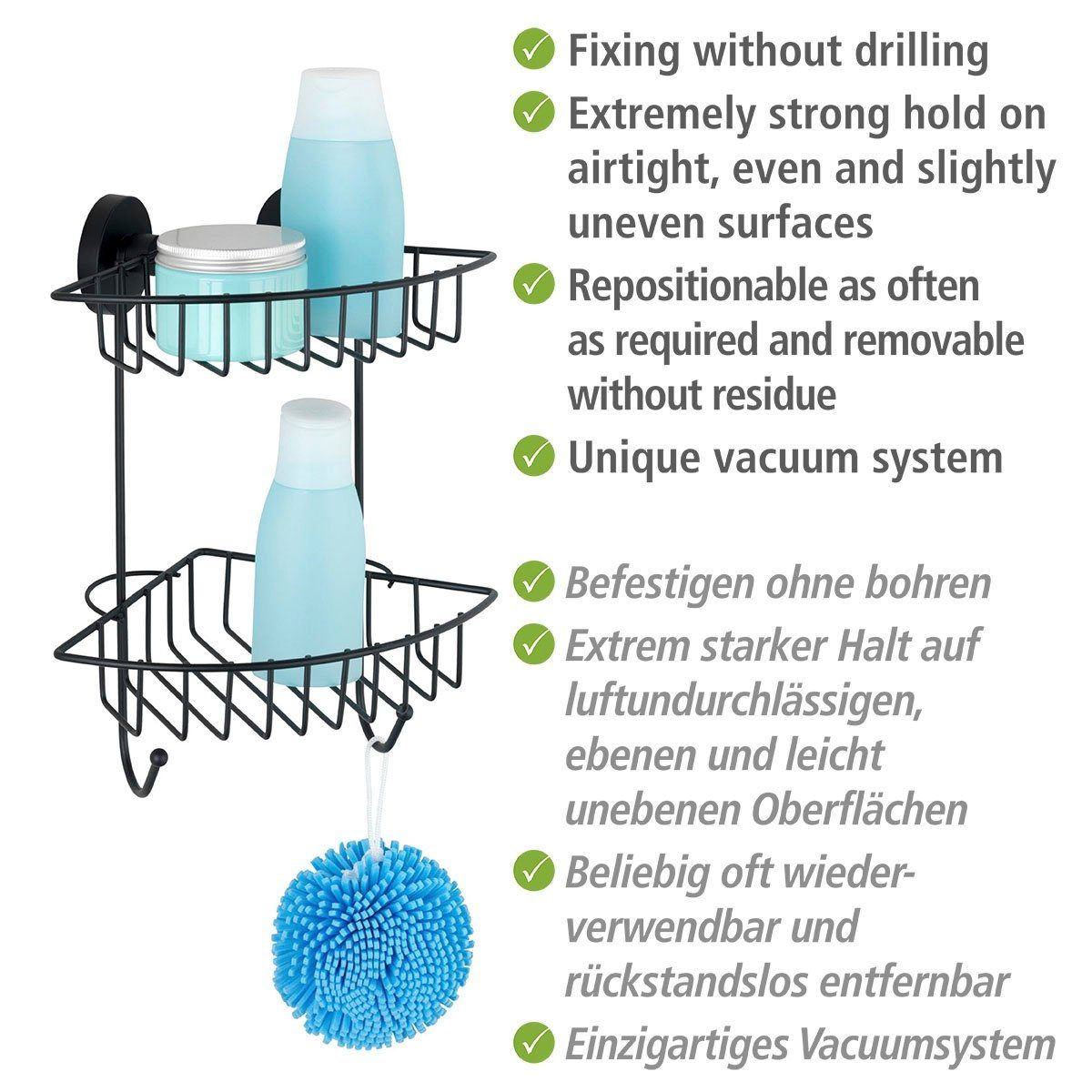 WENKO Duschregal Bari, 2 Etagen günstig online kaufen