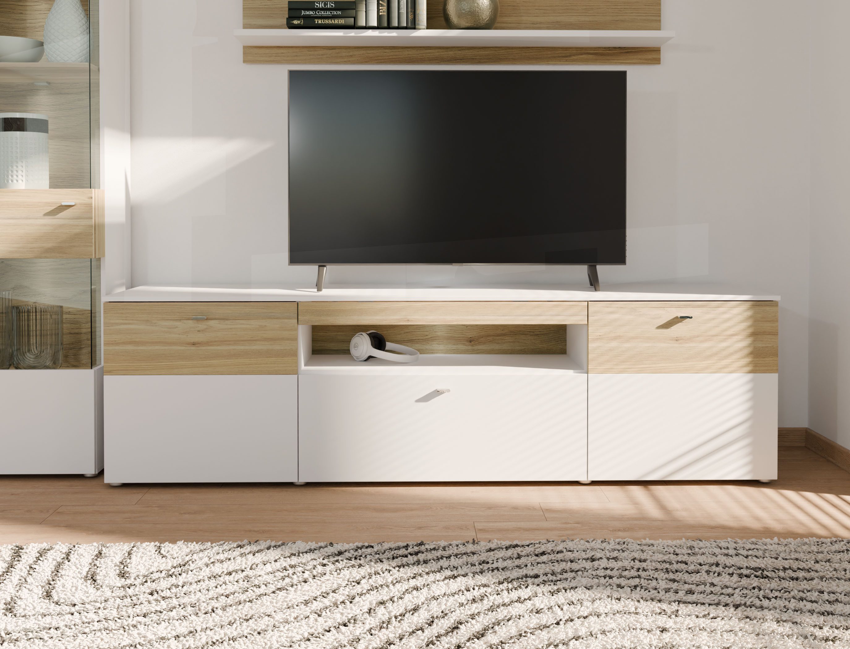 FORTE Lowboard Como, TV-Board, LED Beleuchtung, Soft Close, Stauraum, 209,8 günstig online kaufen