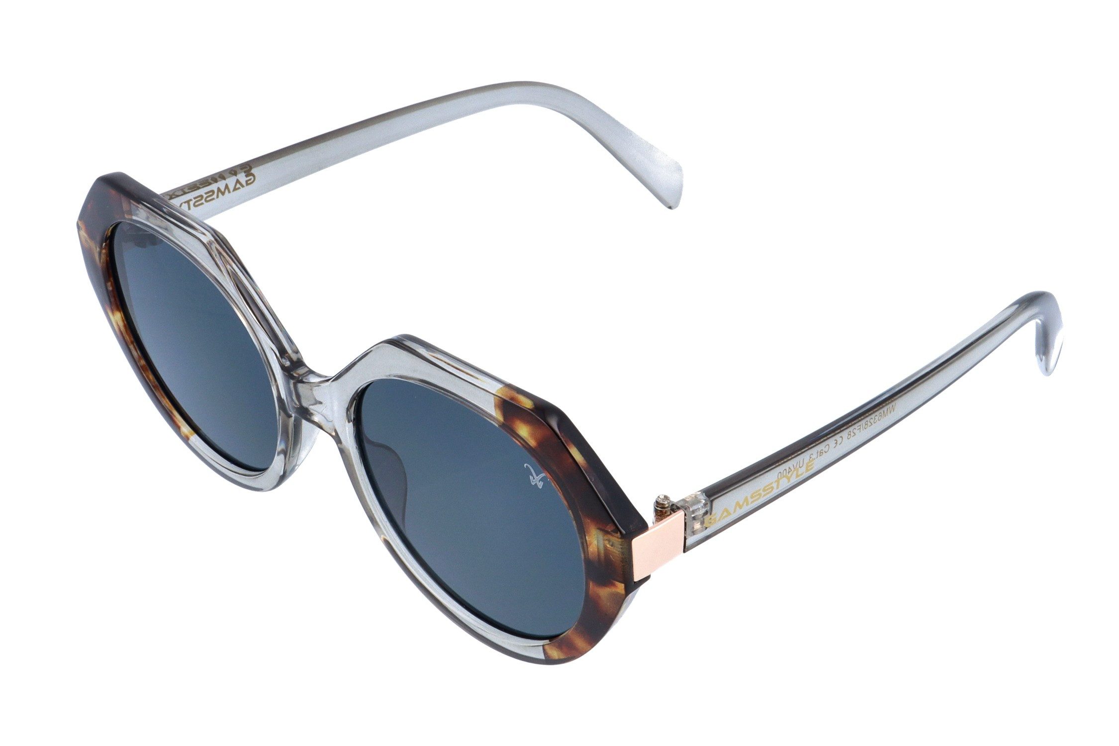 Gamswild Sonnenbrille UV400 GAMSSTYLE Modebrille Italien Style halbtransparente Fassung Damen Modell WM6328 in türkis, klar, schwarz