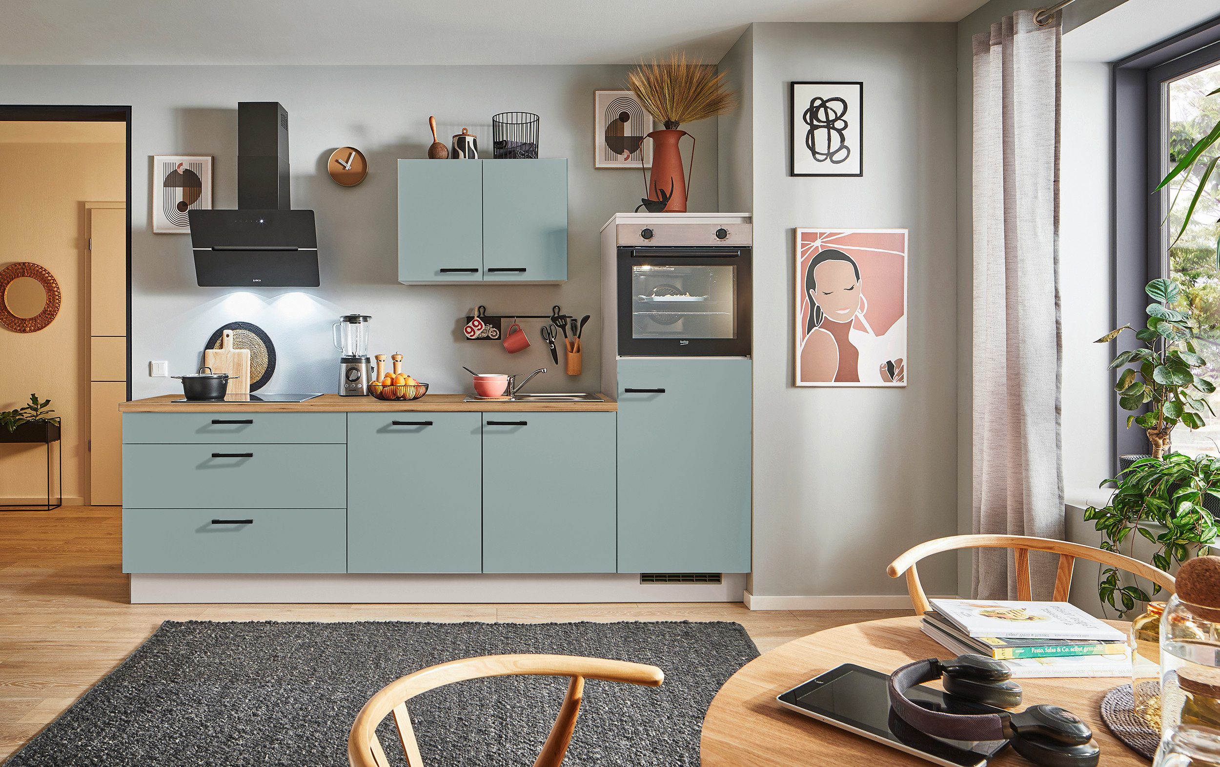 pino Küchenzeile Helsinki, individuell anpassbar, gratis Küchenplanung mit Profis, (Breite 270cm), vormontiert, wahlw. mit E-Geräten, Preis inkl. Lieferung