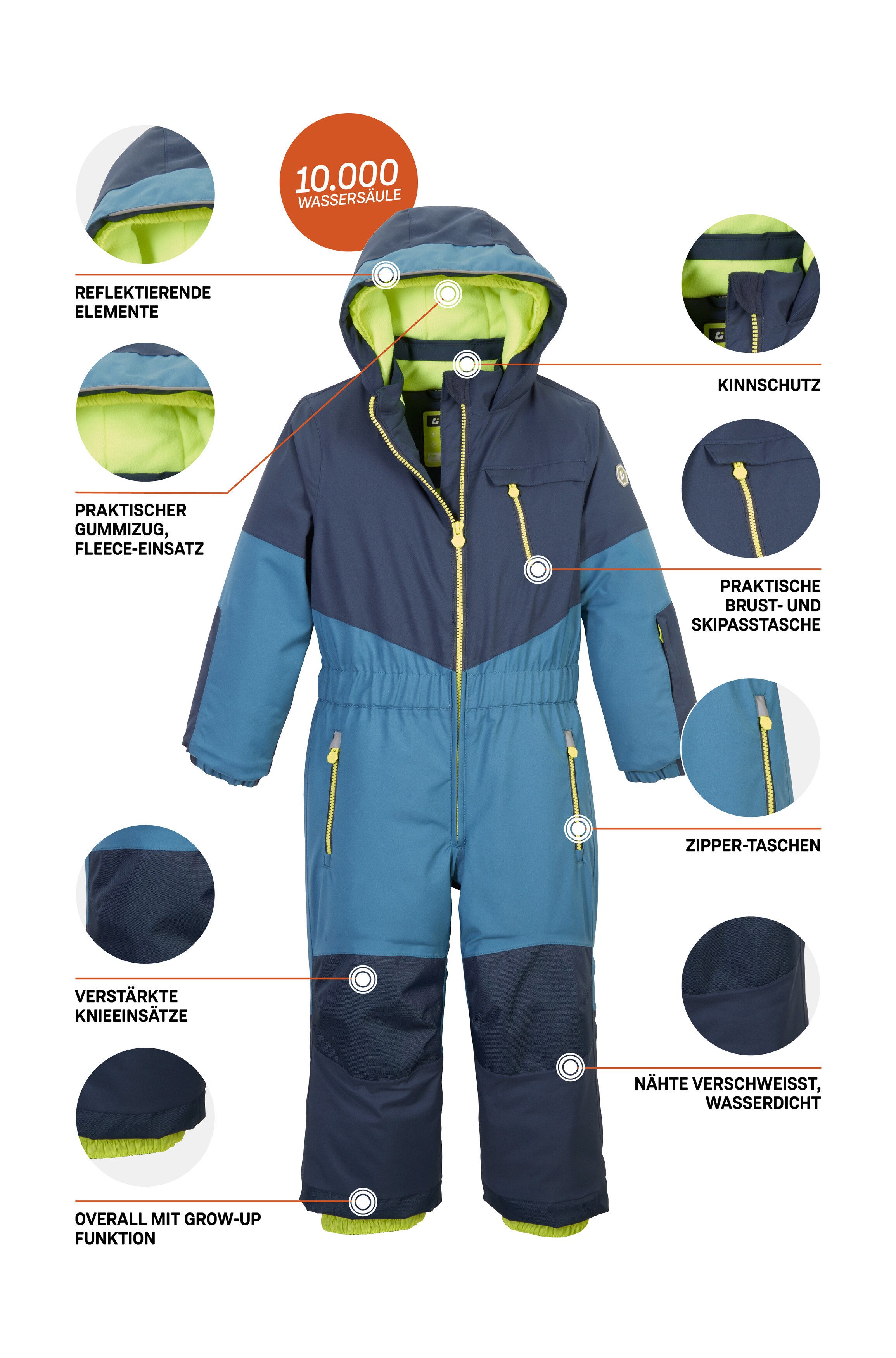 Killtec Overall KW 89 MNS ONPC Skioverall, wind-u wasserdicht, mitwachsend