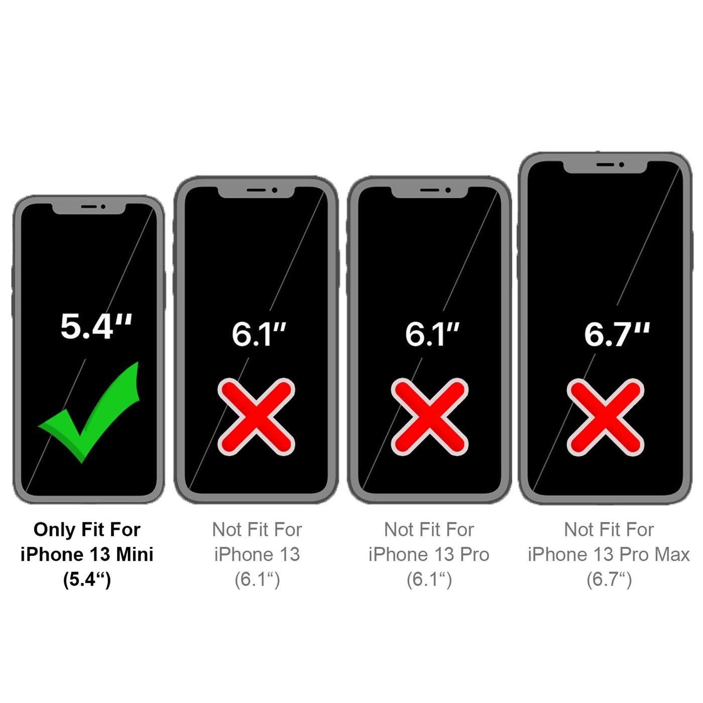 CoolGadget Handyhülle Silikon Case für das iPhone 13 Mini Slim TPU Cover 5,4 Zoll, Weiche Schutz Hülle mit Innen Fleece aus Stoff Handy Tasche