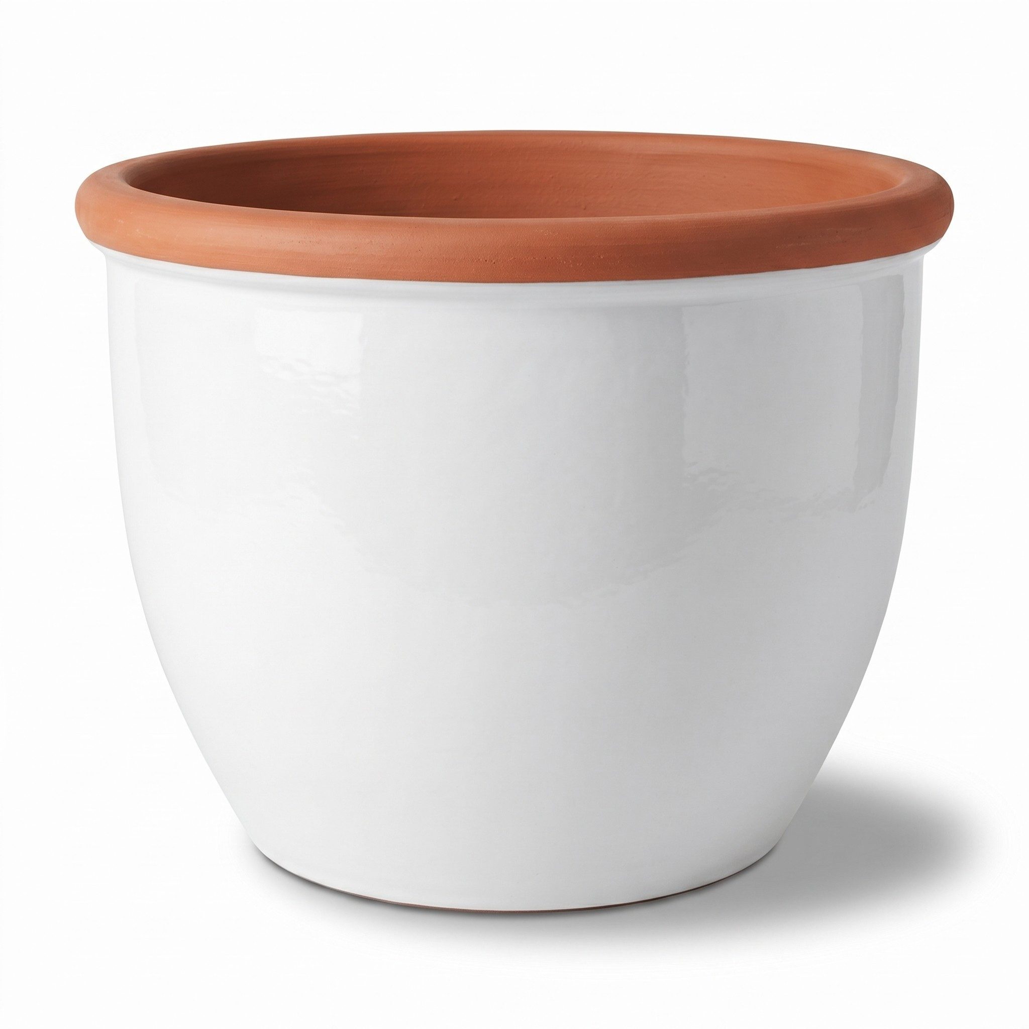 Teramico Blumentopf Pflanztopf Keramik FARMER Weiß – Ø 27 x 21 cm (1 St), Frostfest, UV-Fest