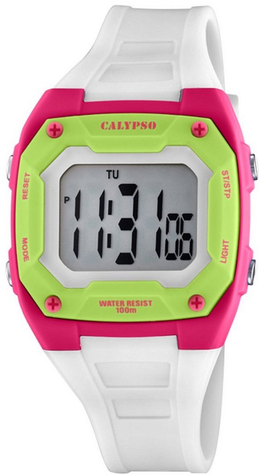 CALYPSO WATCHES Digitaluhr Calypso Kinder Jugend Uhr Digital K5813/1,  Kinder, Jugenduhr eckig, mittel (ca. 39mm), Kunststoffarmband, Fashion