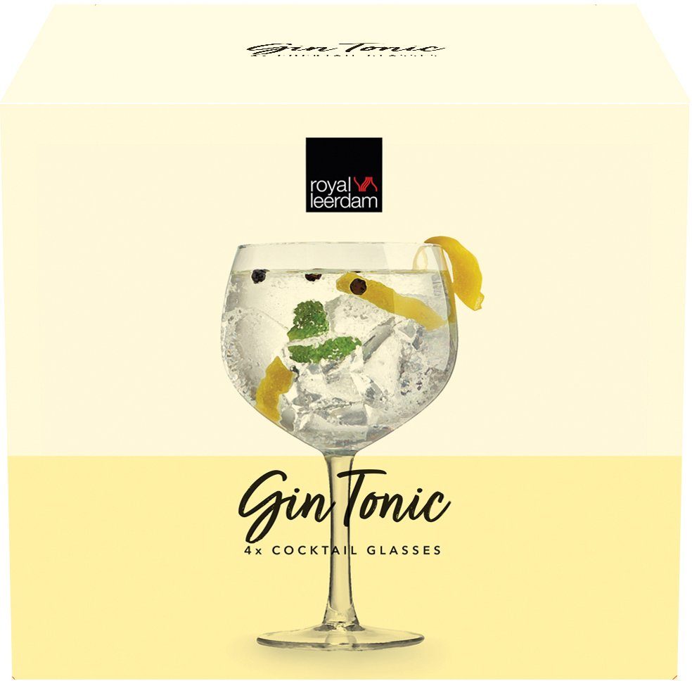van Well Cocktailglas Gin Tonic, 4-tlg., Glas, 650 ml, im Geschenkkarton, 4-teilig