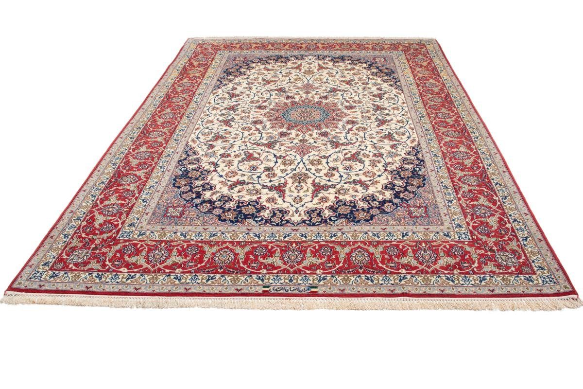 Orientteppich Isfahan Seidenkette 198x309 Handgeknüpfter rechteckig, 6 Orientteppich, Nain Trading, mm Höhe