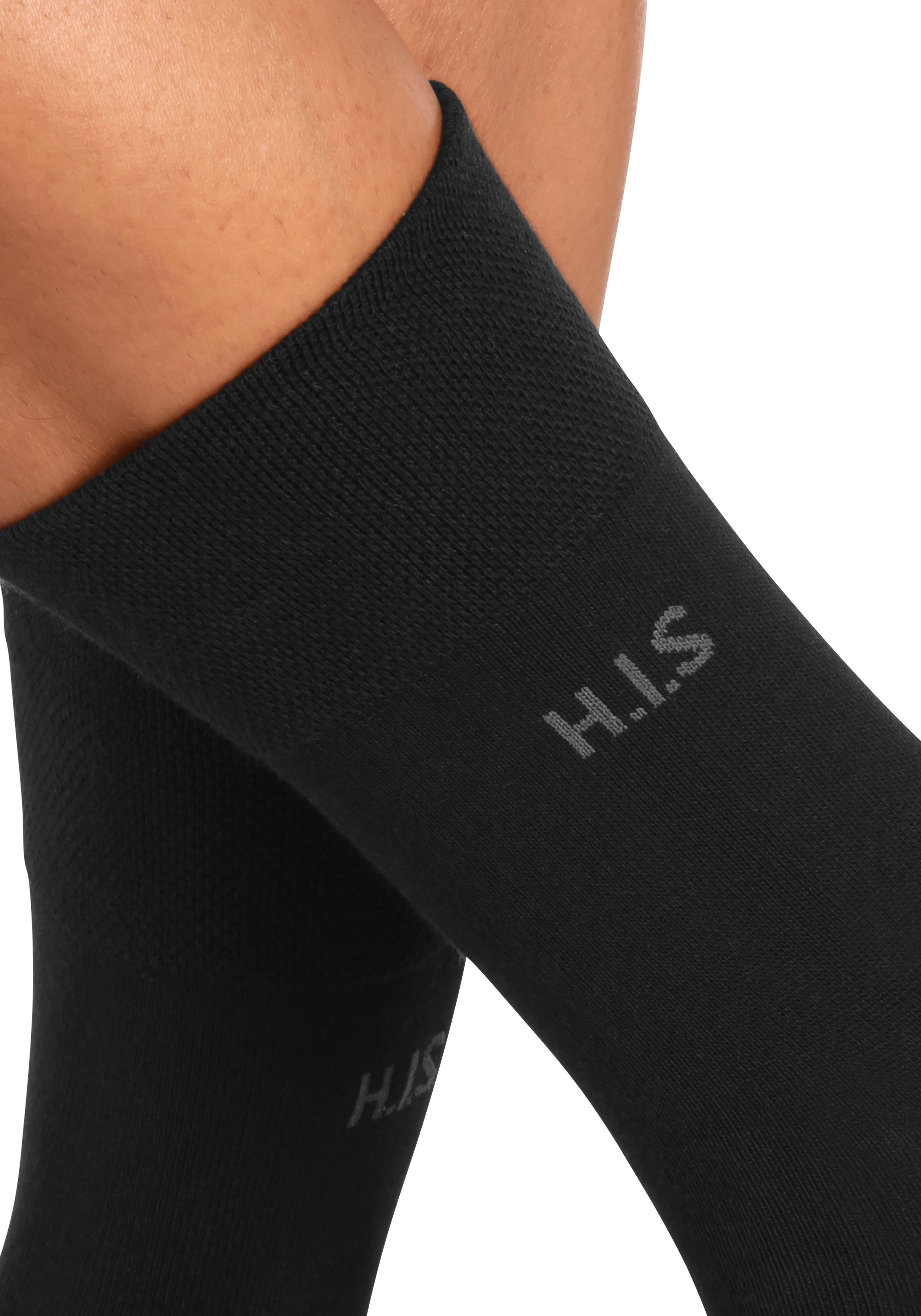 H.I.S Socken Herren Basic Strümpfe Atmungsaktive Baumwolle, Männersocken Business (Packung, 12-Paar, Großpackung Crew Socken Gr. 39-42 bis 47-48) ohne einschnei – Bild 4 von 5