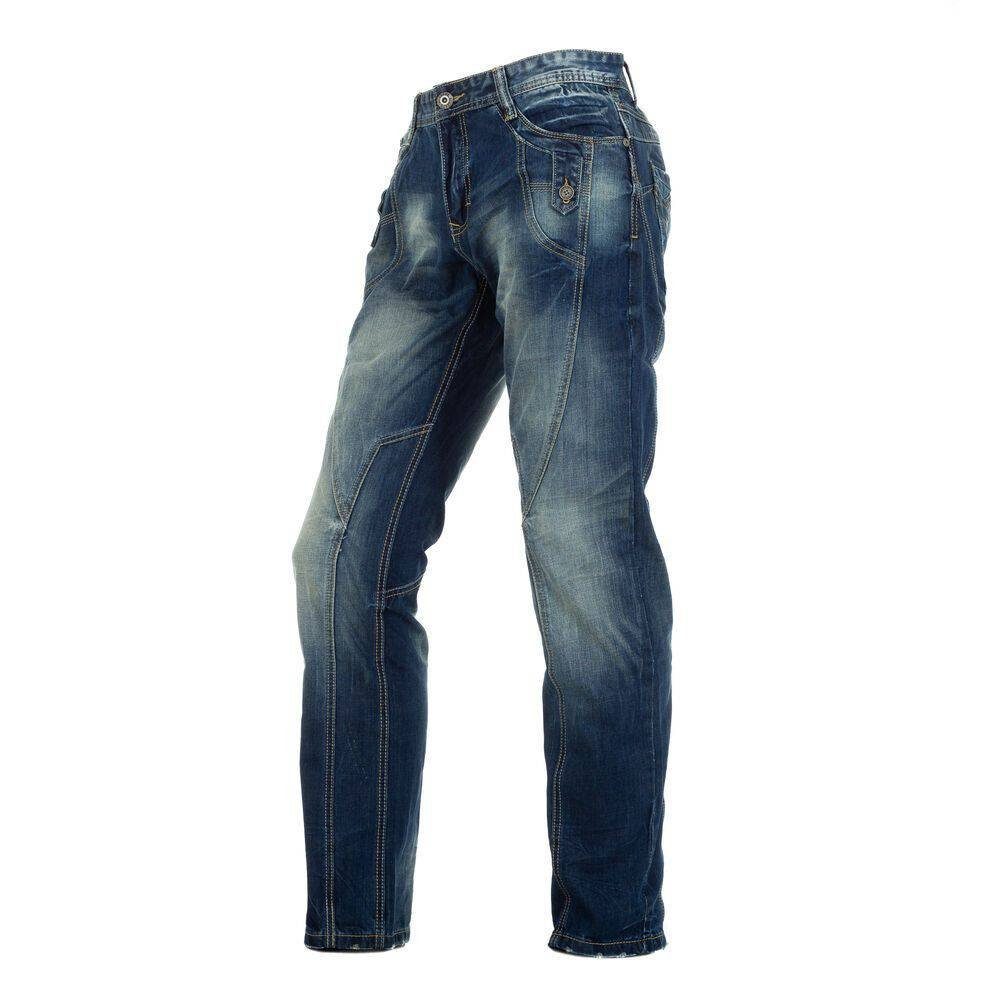 Blau Destroyed-Look Stretch-Jeans Ital-Design Jeans Herren in
