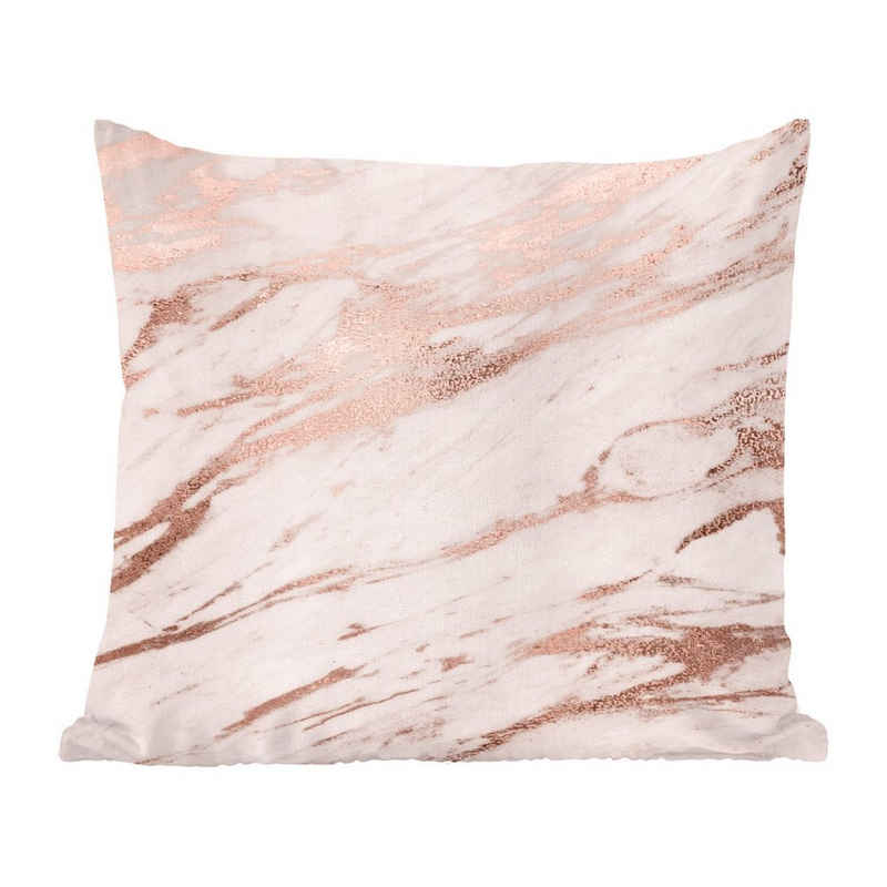 MuchoWow Dekokissen Marmor - Rosa - Roségold, Zierkissen mit Füllung für Wohzimmer, Schlafzimmer, Deko, Sofakissen