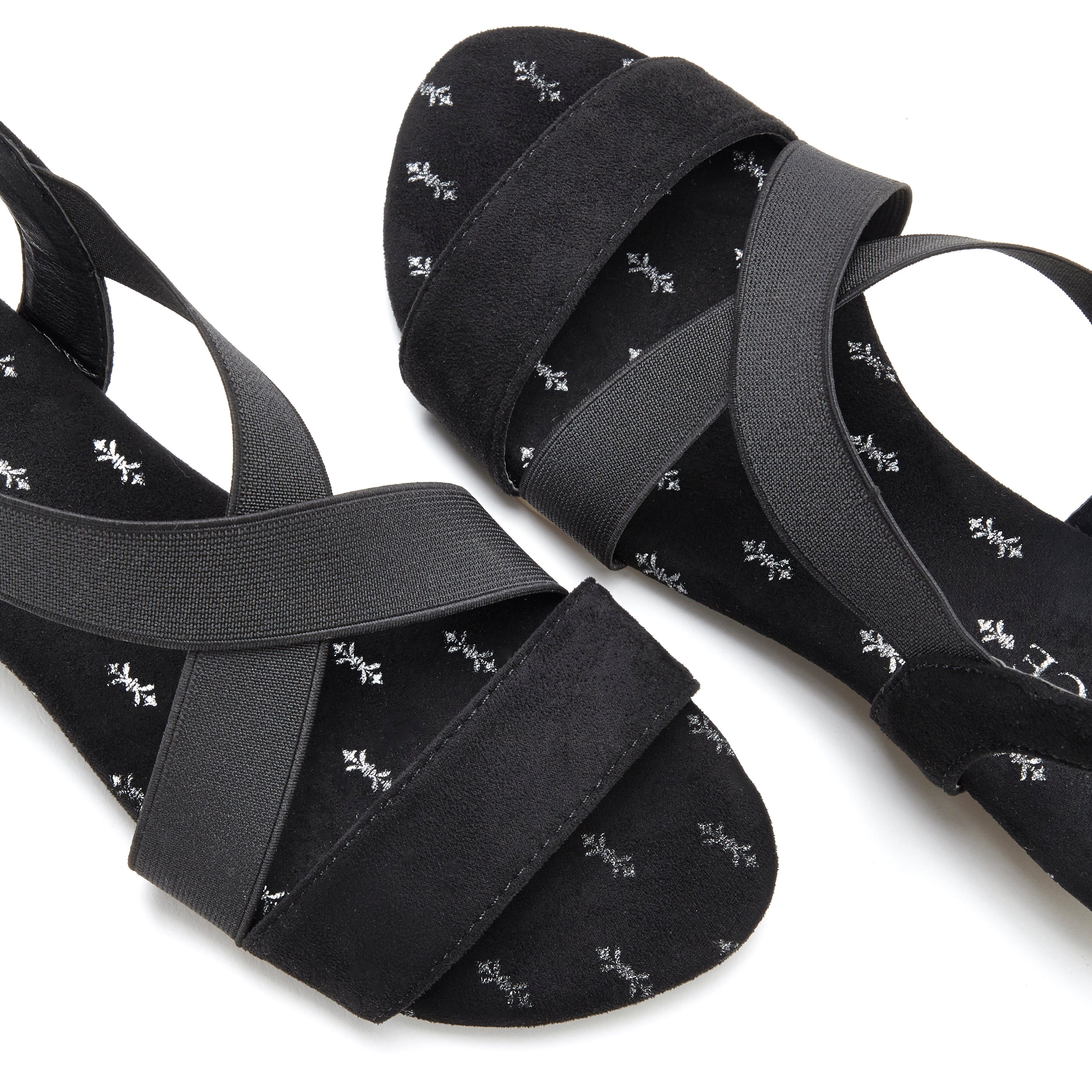 Vivance Sommerschuh, offener Schuh, Sandale, Sandalette mit elastischen Riemchen und Keilabsatz VEGAN