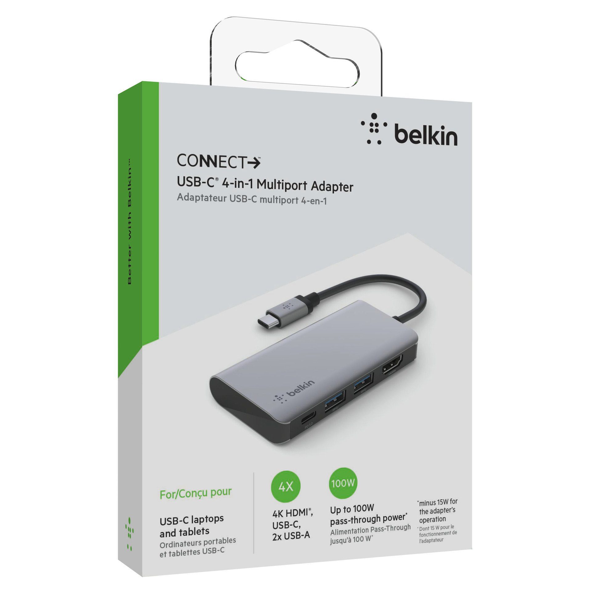 Belkin USB-Verteiler USB-C 4-in-1 Multiport Adapter